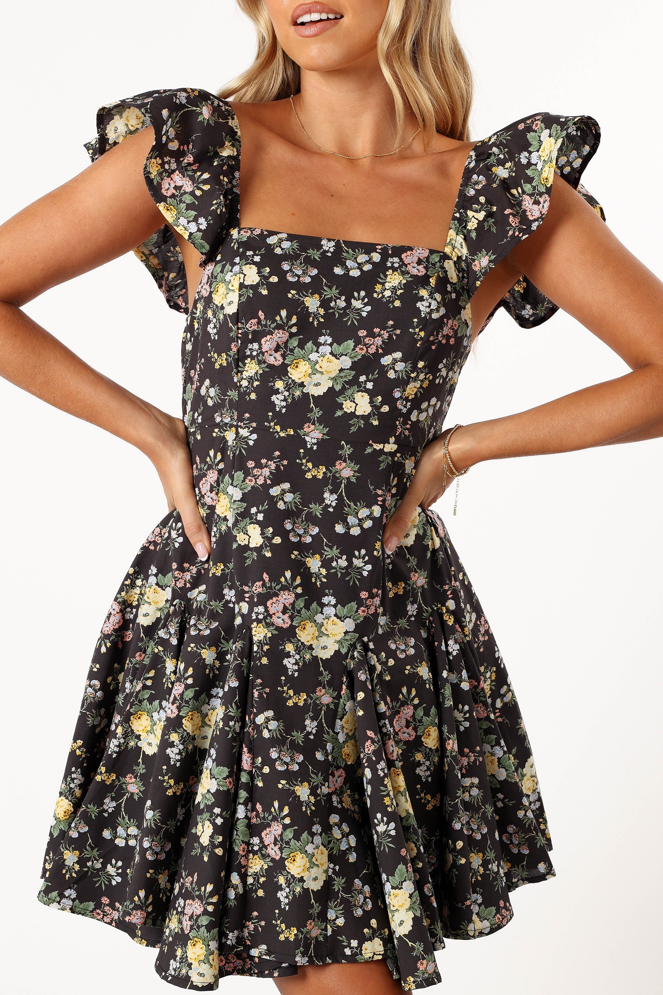 Adrienne Mini Dress - Black-Aur Fashion