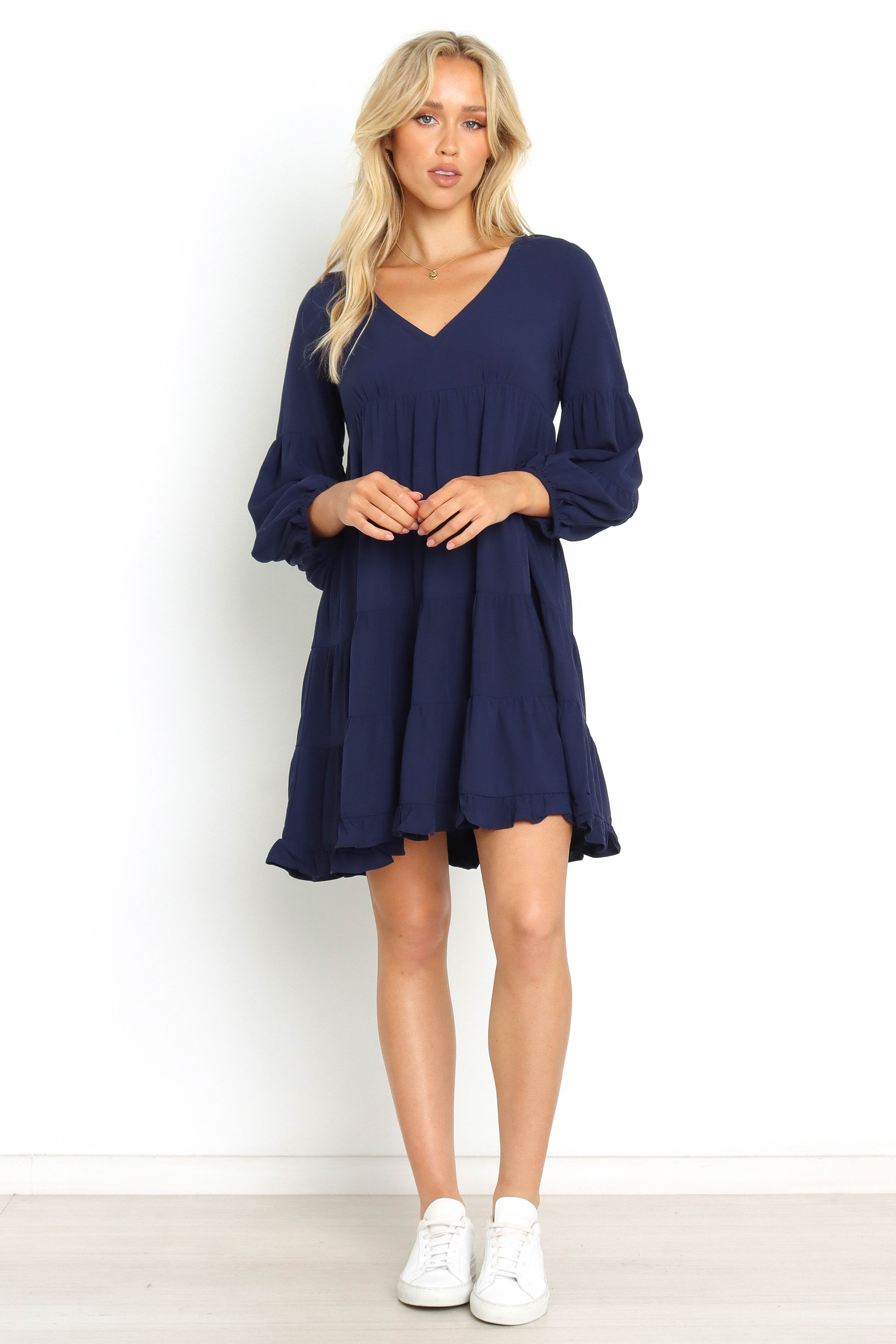 Alua Dress - Navy-Aur Fashion