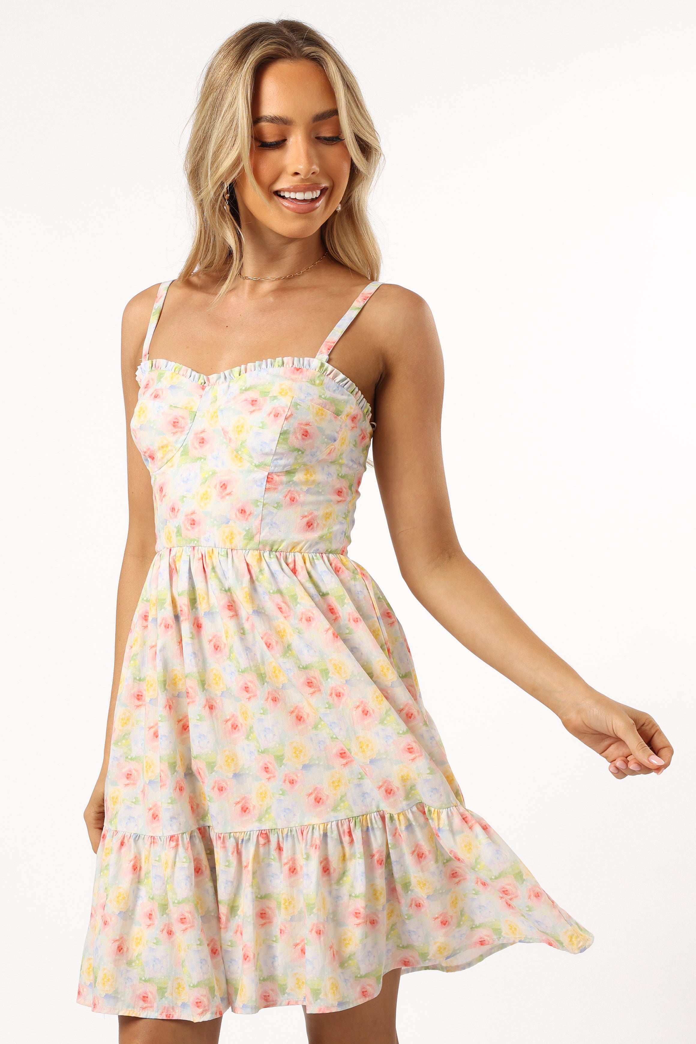 Anaya Mini Dress - Multi Floral-Aur Fashion