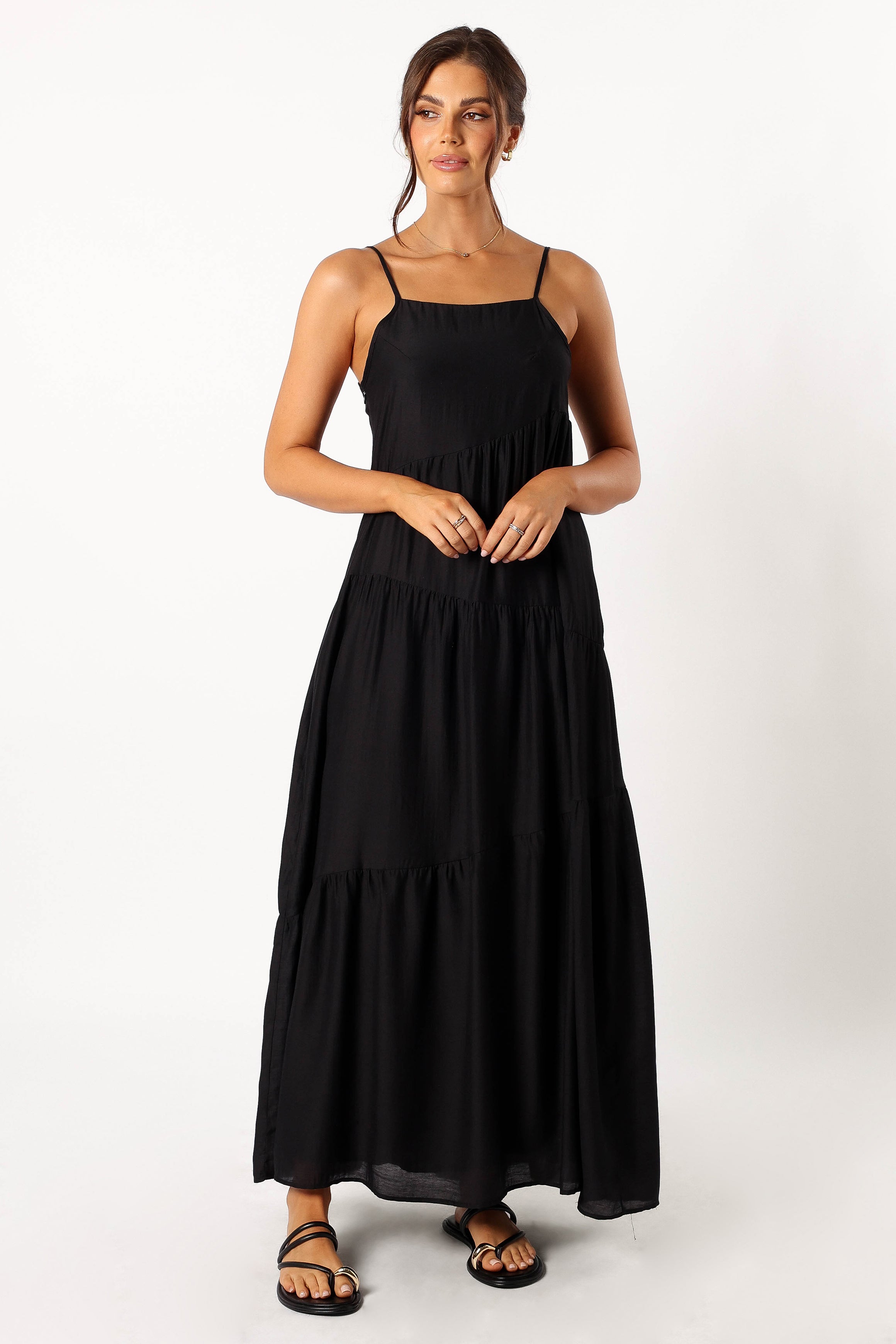 Bennie Midi Dress - Black-Aur Fashion