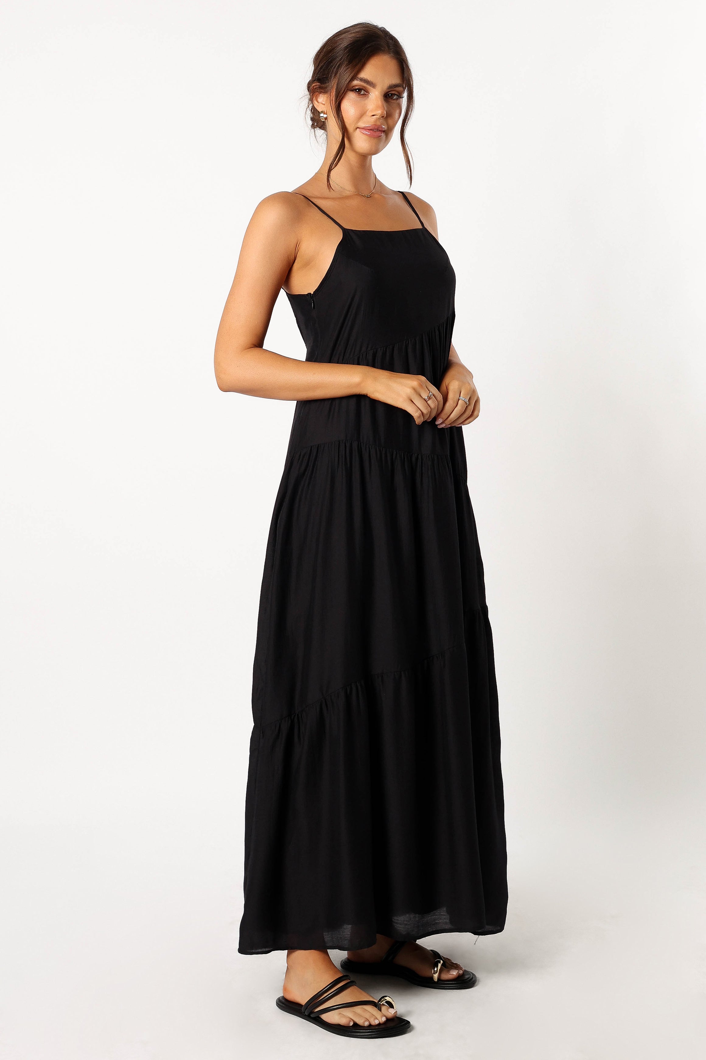 Bennie Midi Dress - Black-Aur Fashion