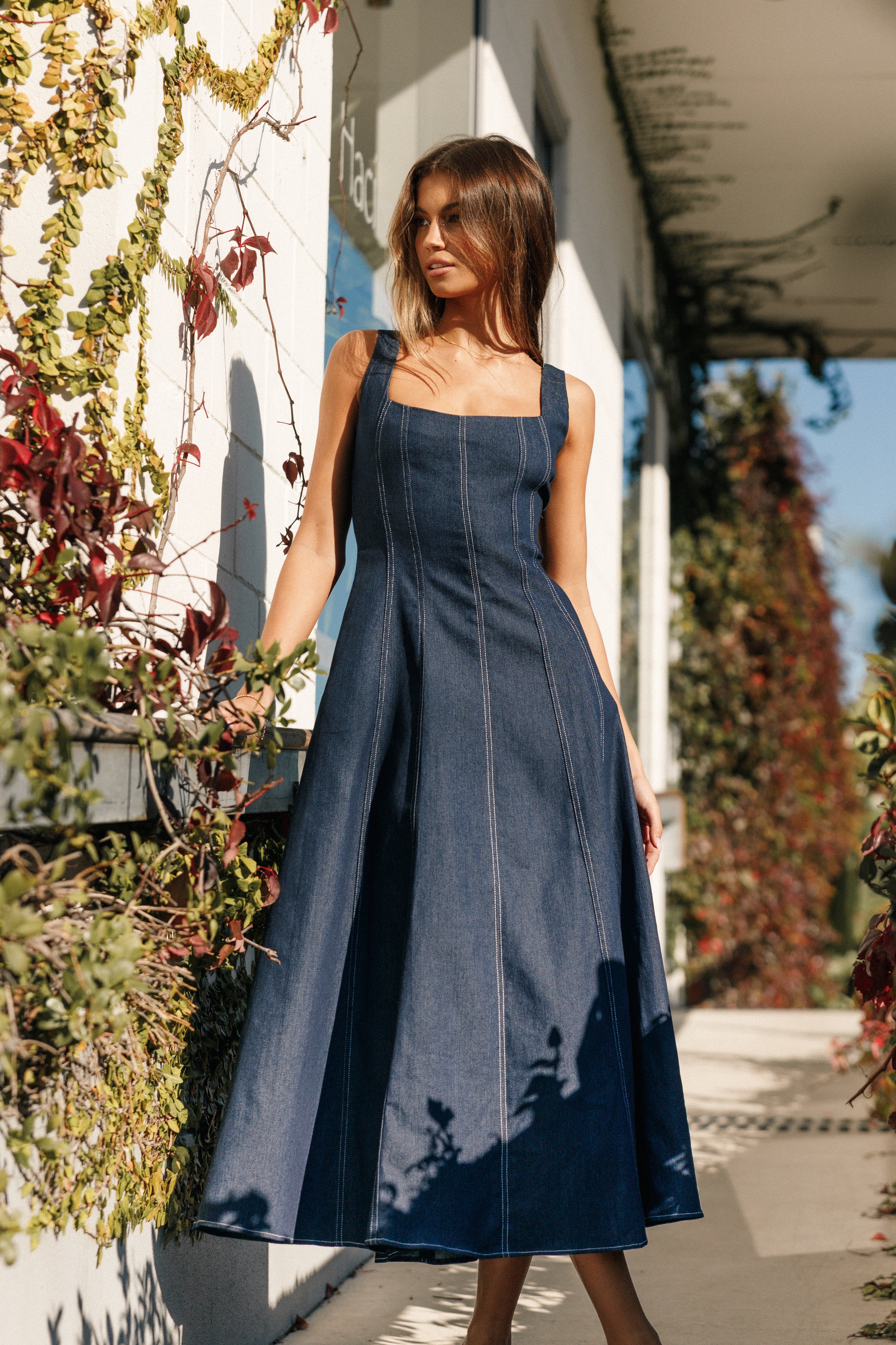 Callum Midi Dress - Dark Denim-Aur Fashion
