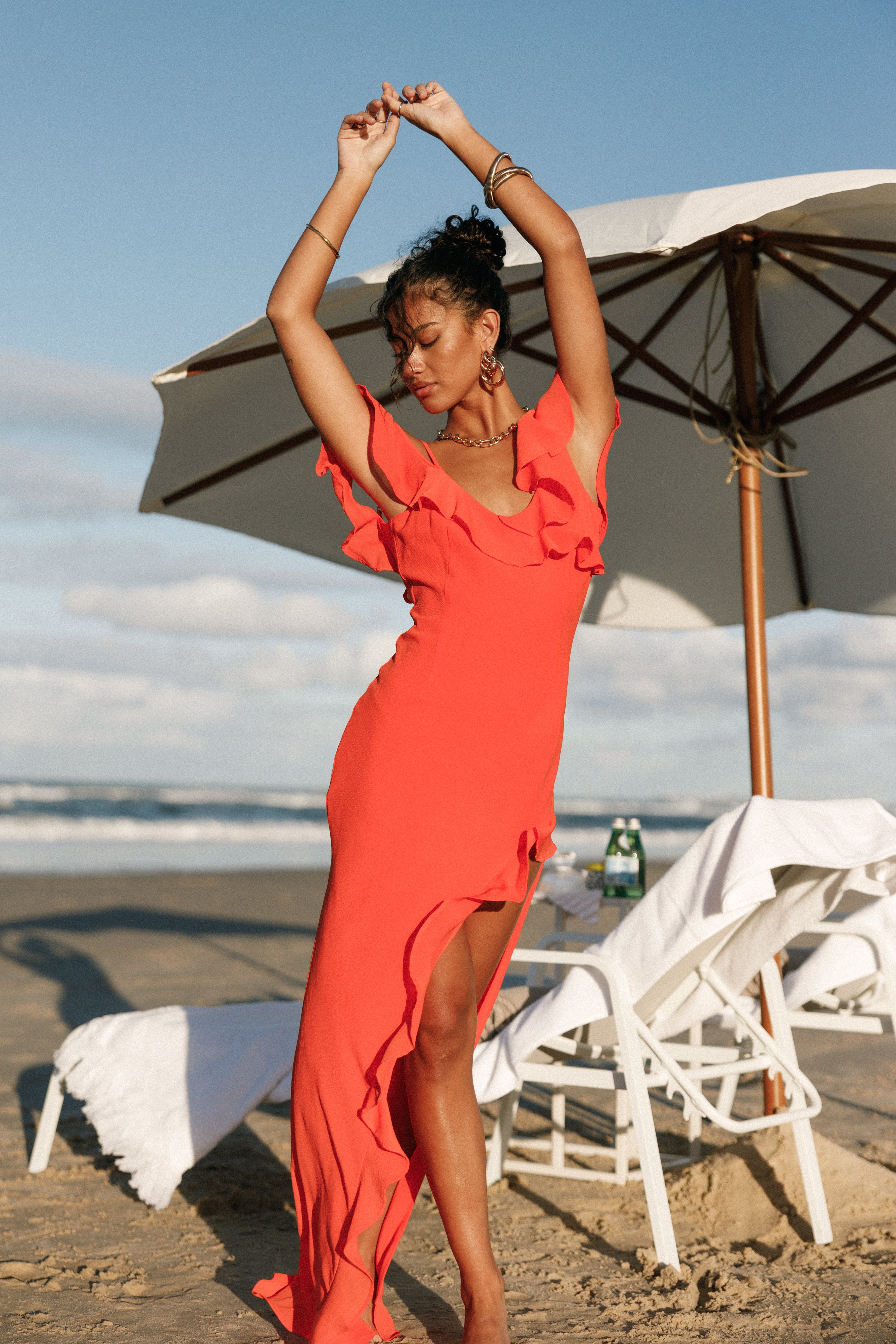 Dalia Maxi Dress - Tangerine-Aur Fashion