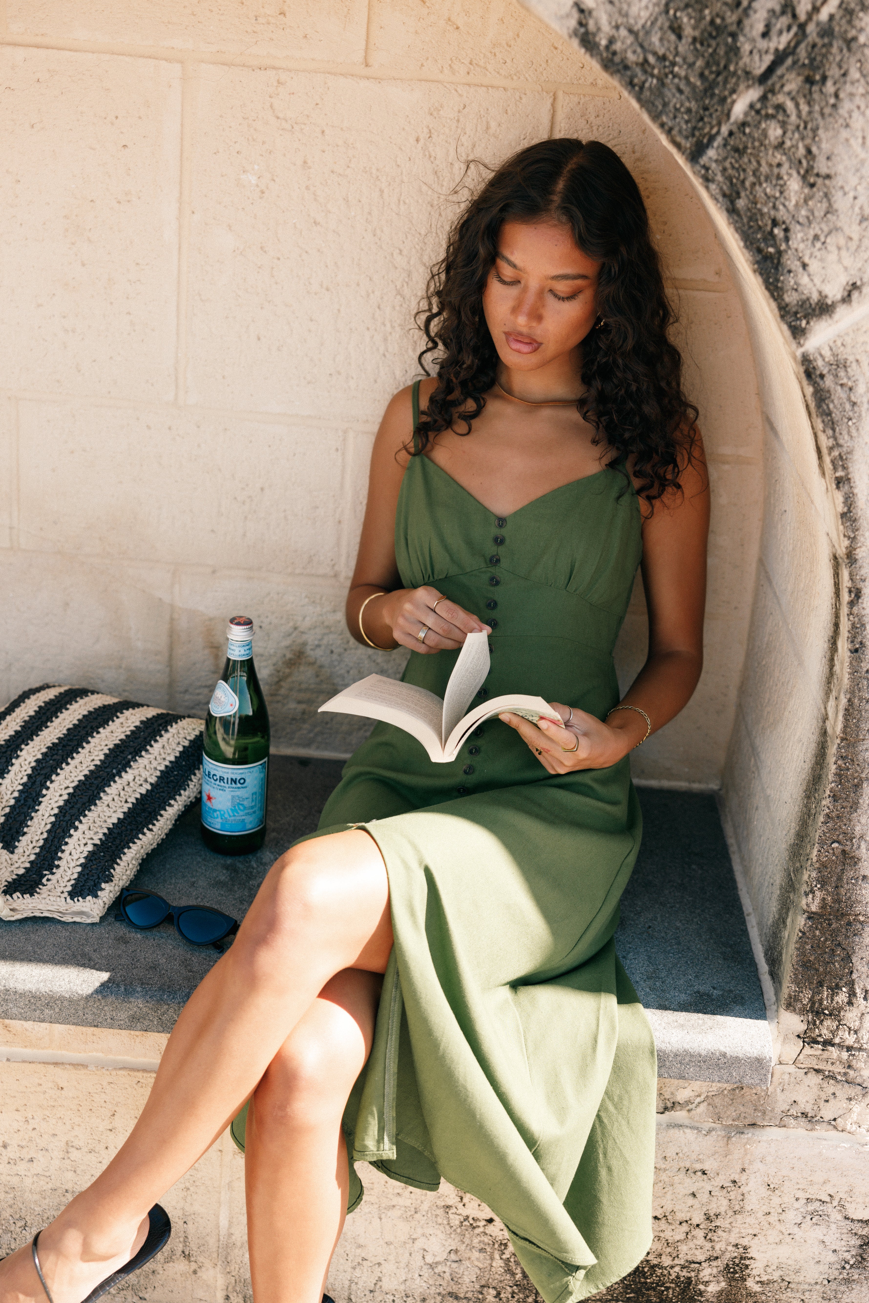Darby Midi Dress - Ibiza Green-Aur Fashion