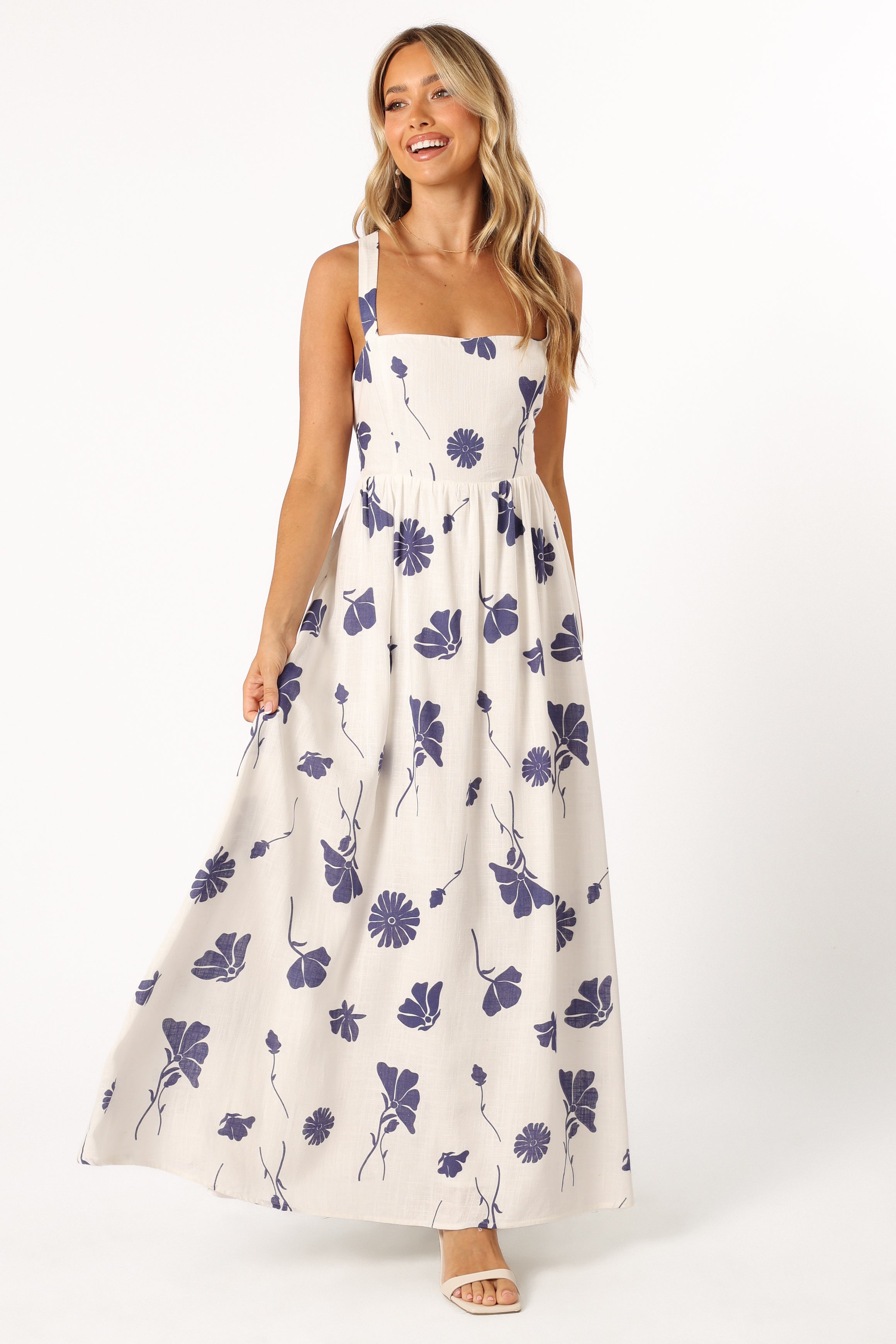 Hazel Maxi Dress - Navy Floral-Aur Fashion