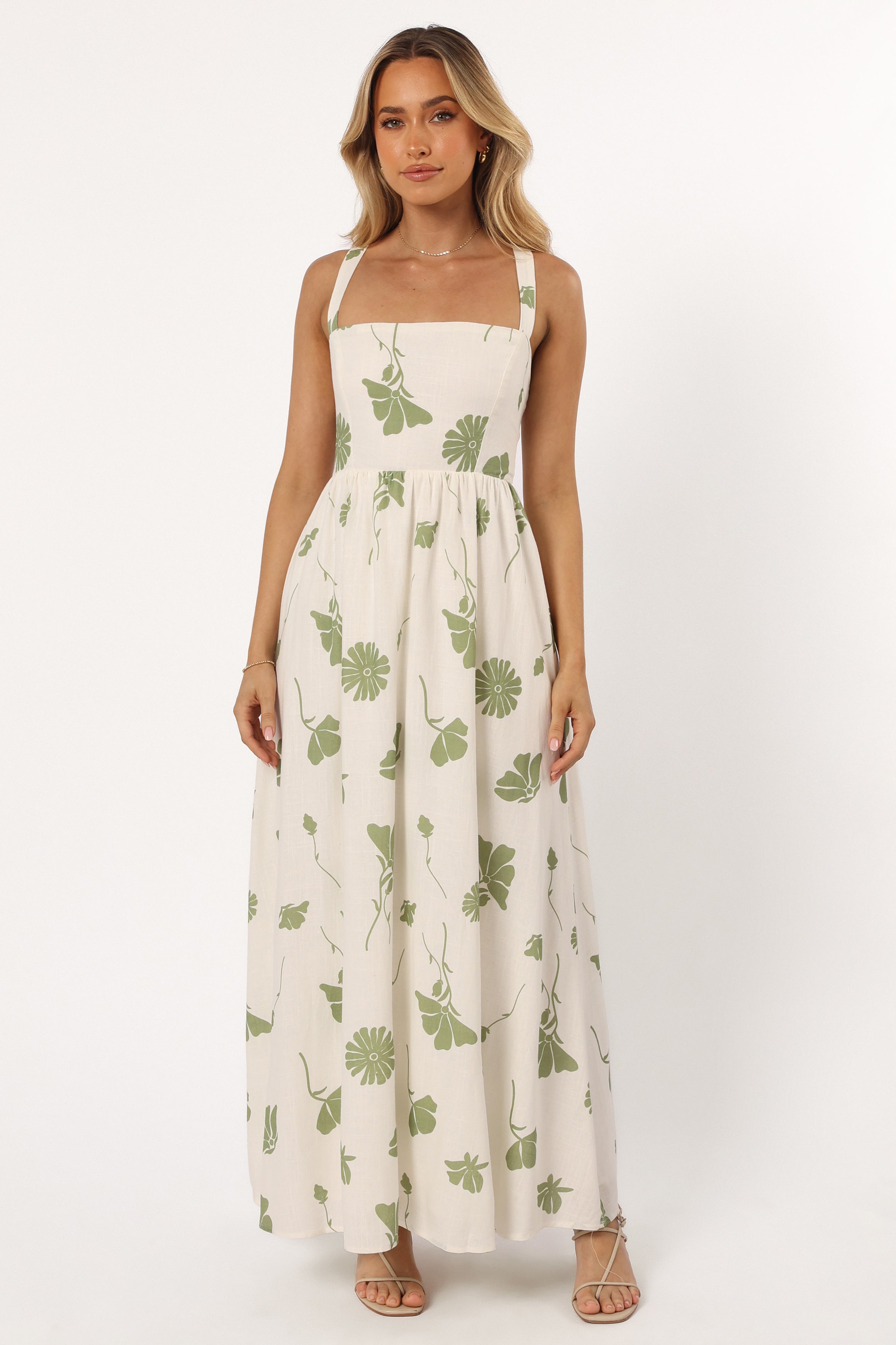 Hazel Maxi Dress - Sage Floral-Aur Fashion