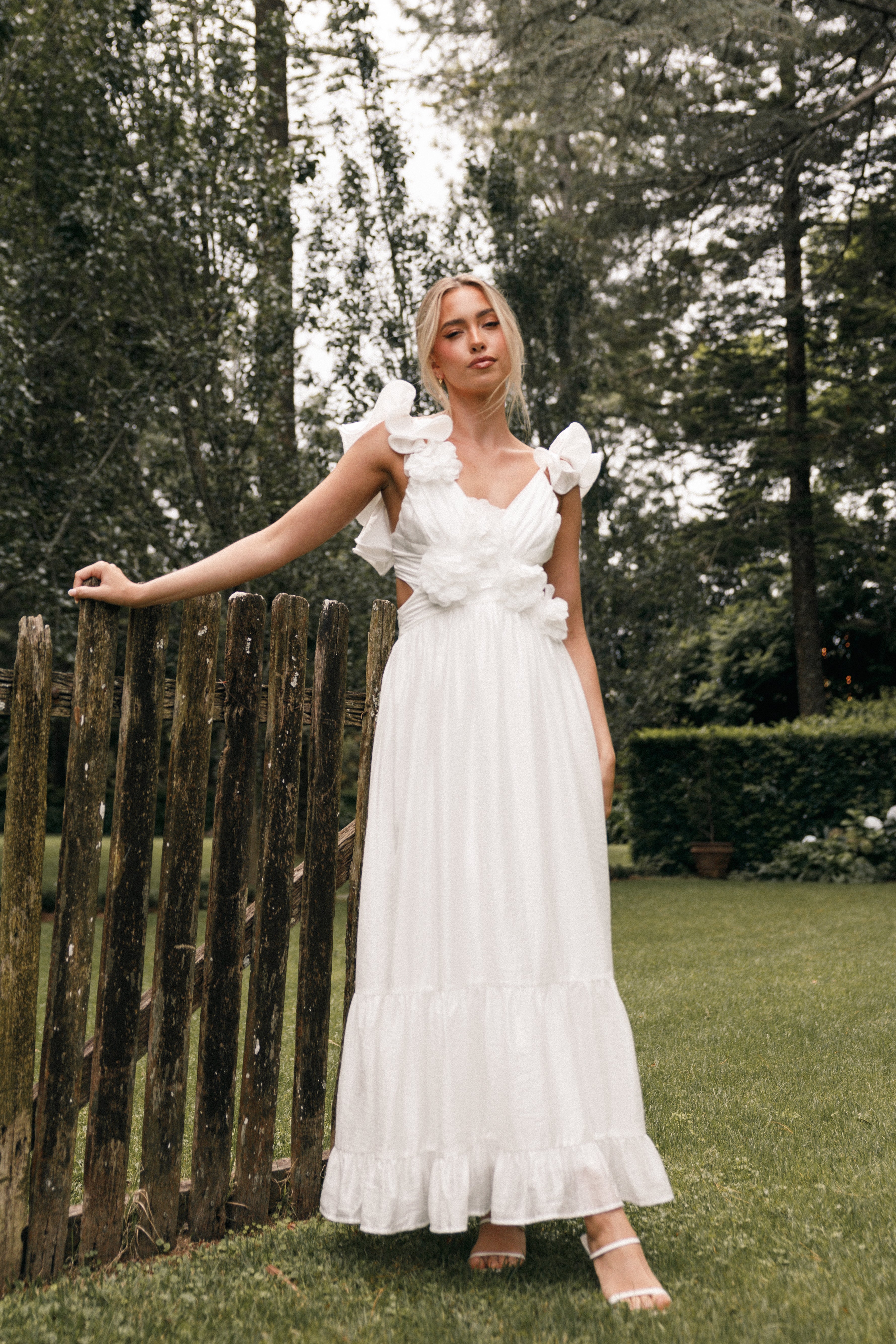 Josey Midi Dress - White-Aur Fashion
