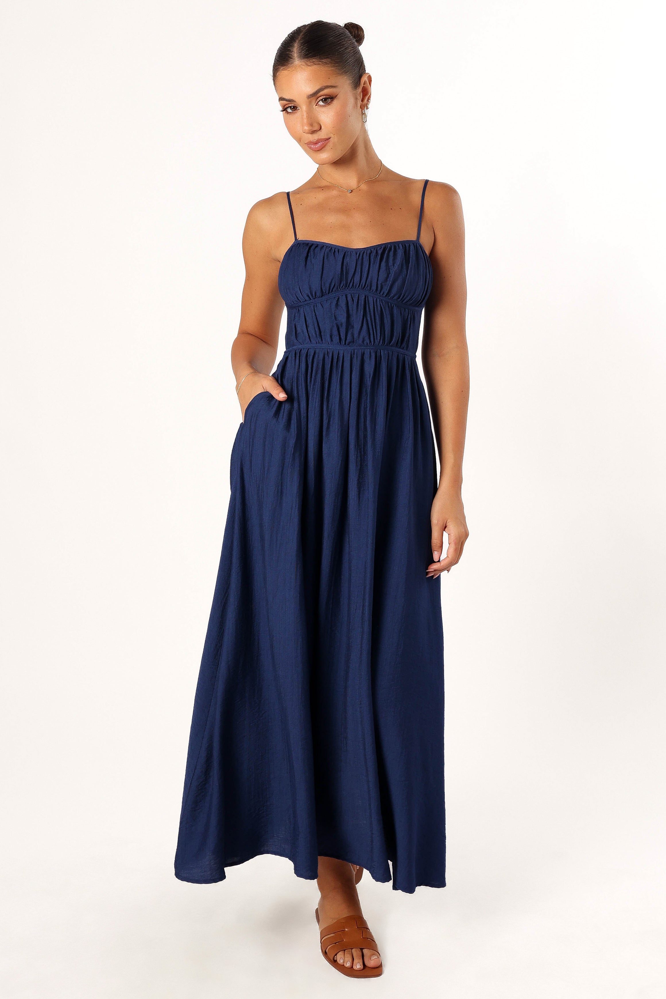 Kelani Luxi Midi Dress - Navy-Aur Fashion
