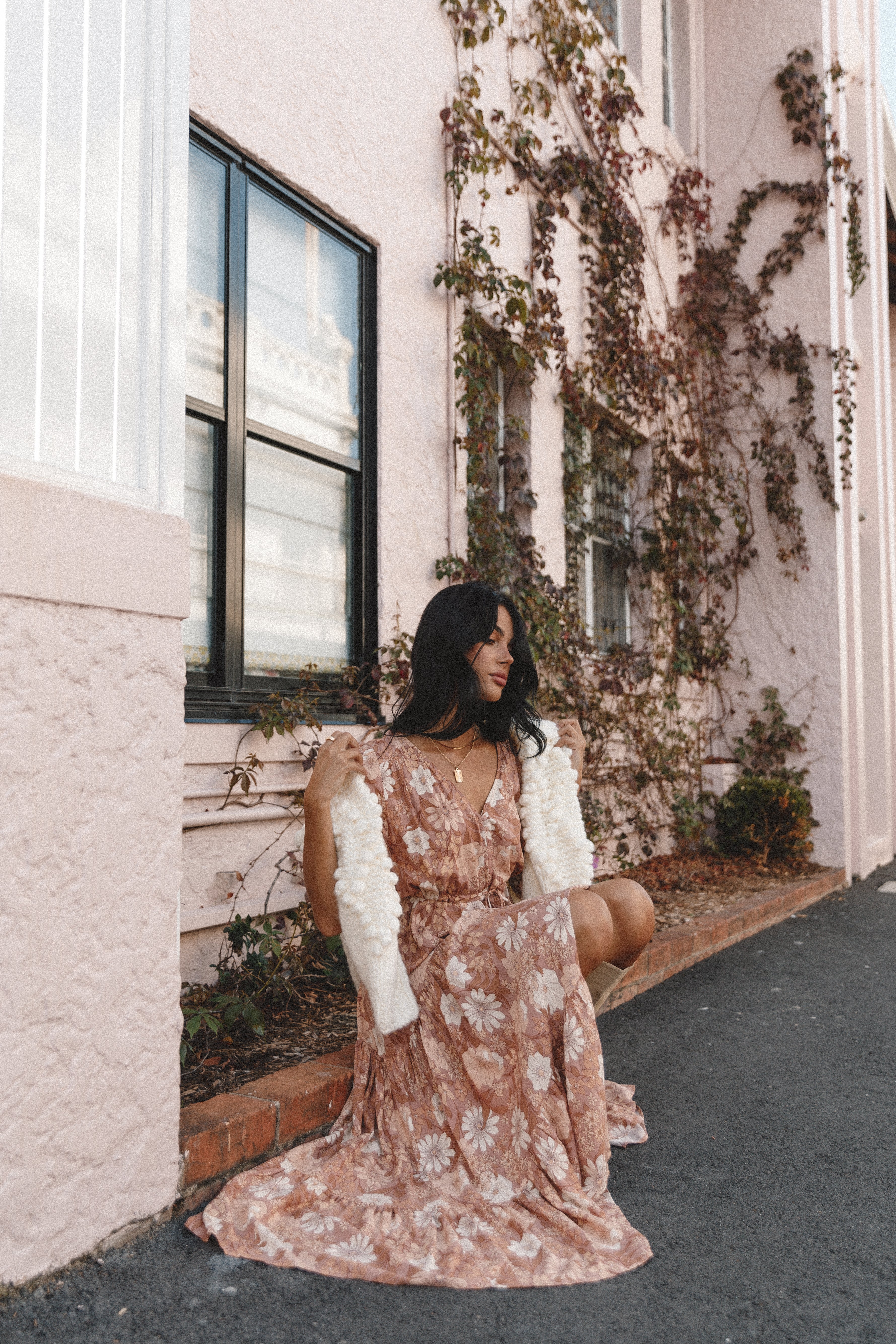 Kelda Dress - Tan Floral-Aur Fashion
