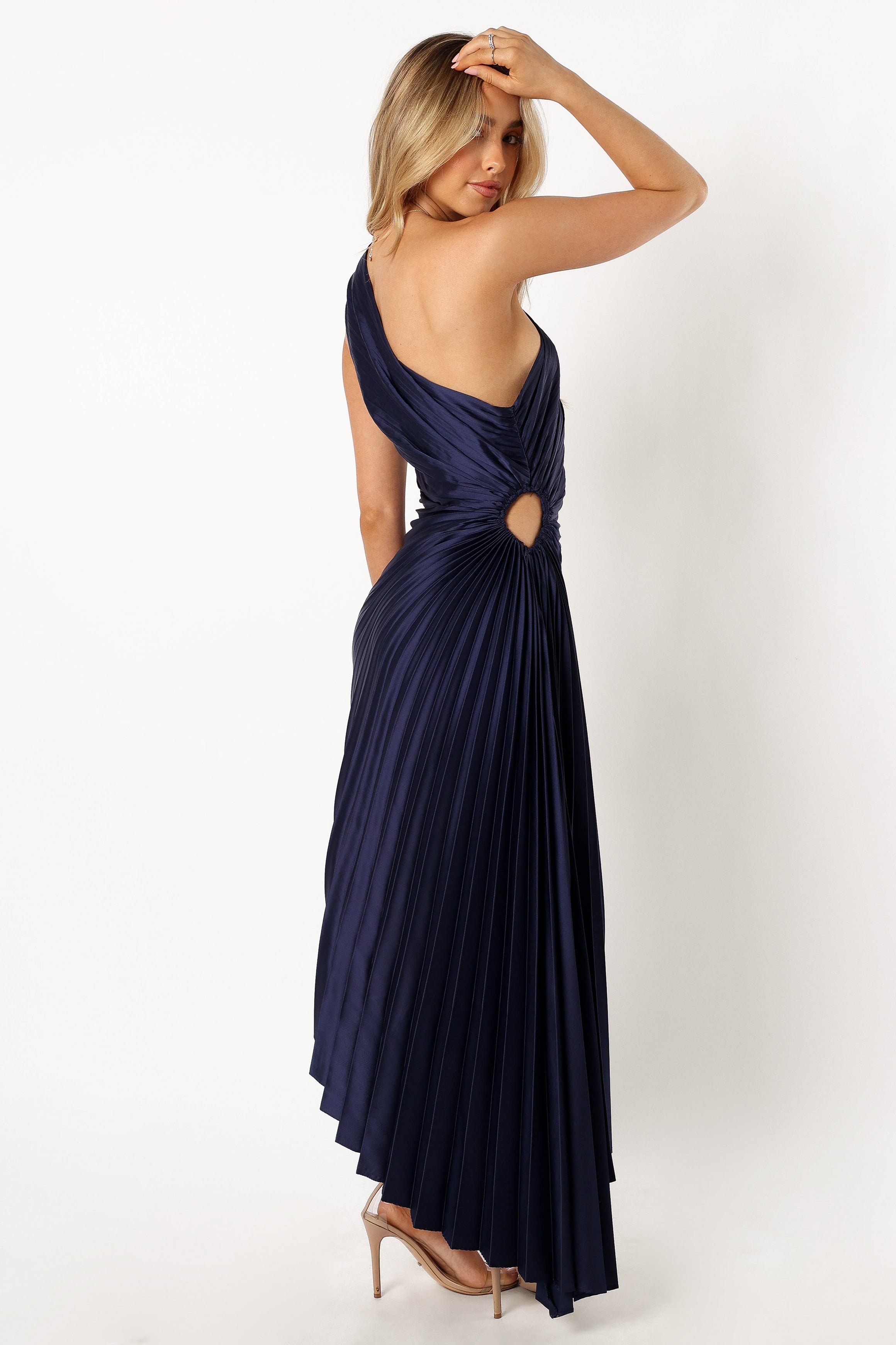 Kleo One Shoulder Maxi Dress - Navy-Aur Fashion
