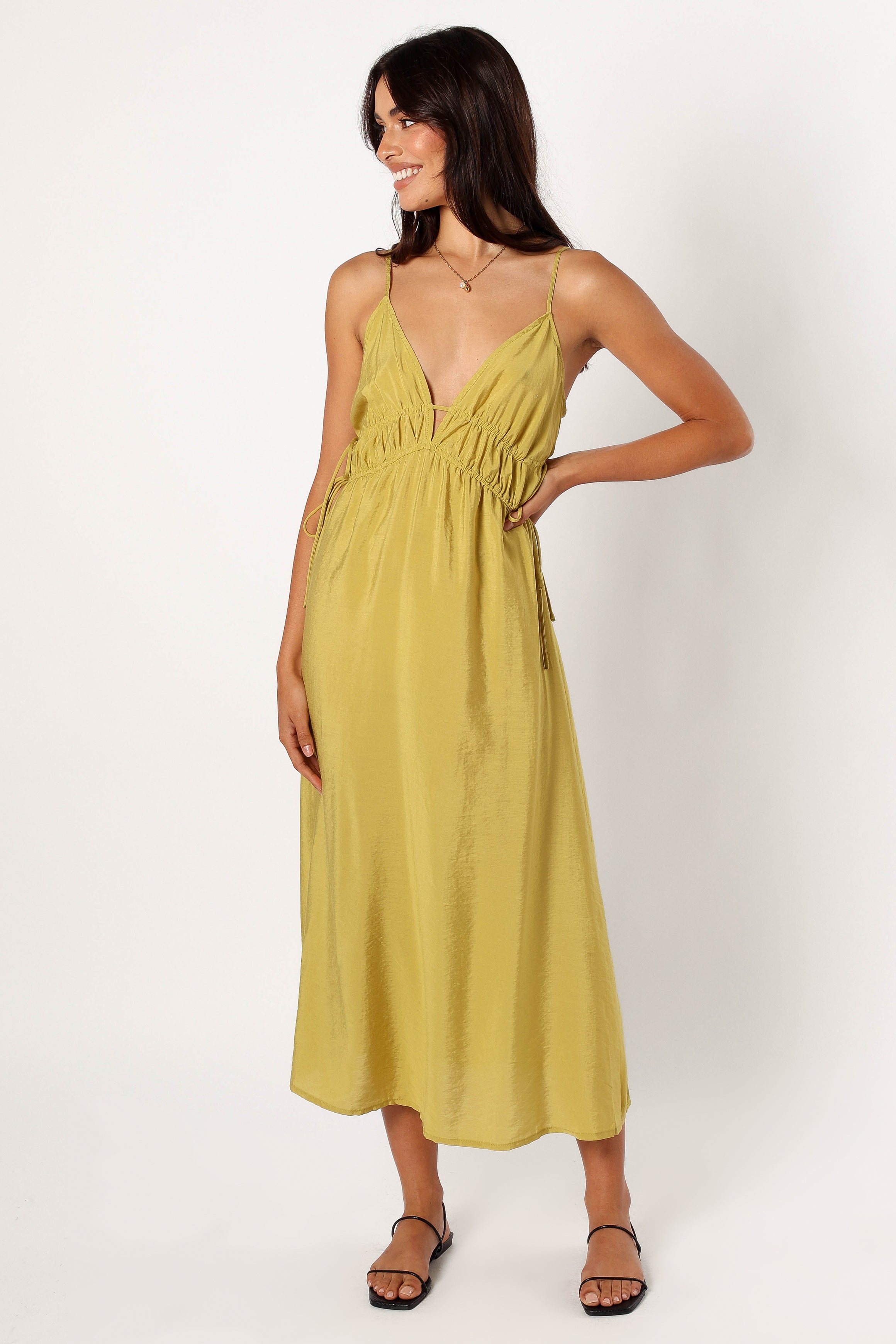 Layton Midi Dress - Olive-Aur Fashion