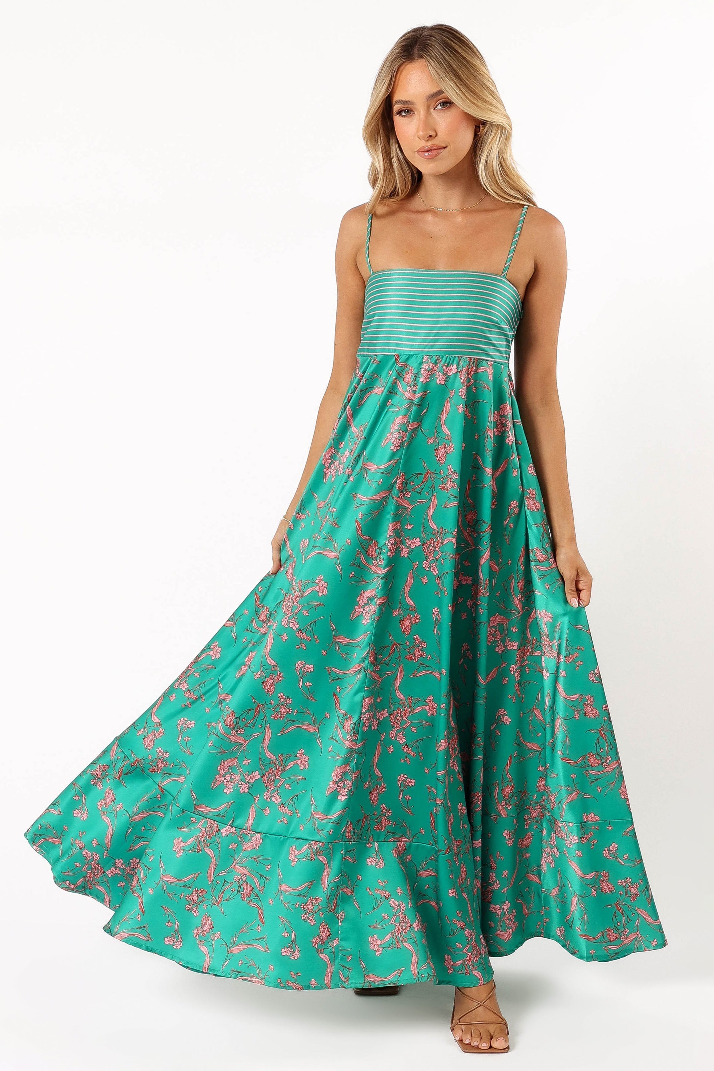 Lilie Maxi Dress - Green-Aur Fashion