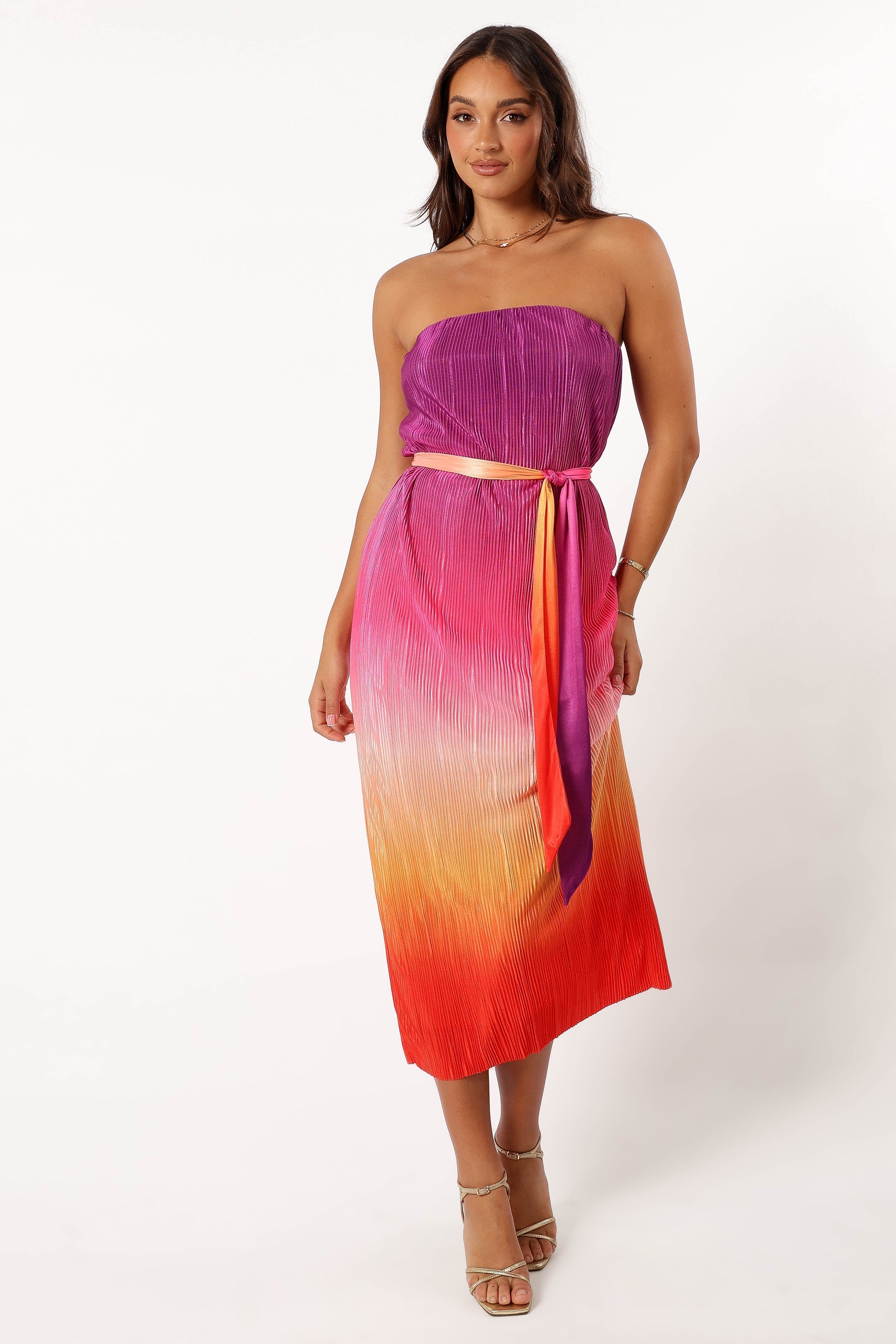 Lisse Midi Dress - Orchid Orange-Aur Fashion