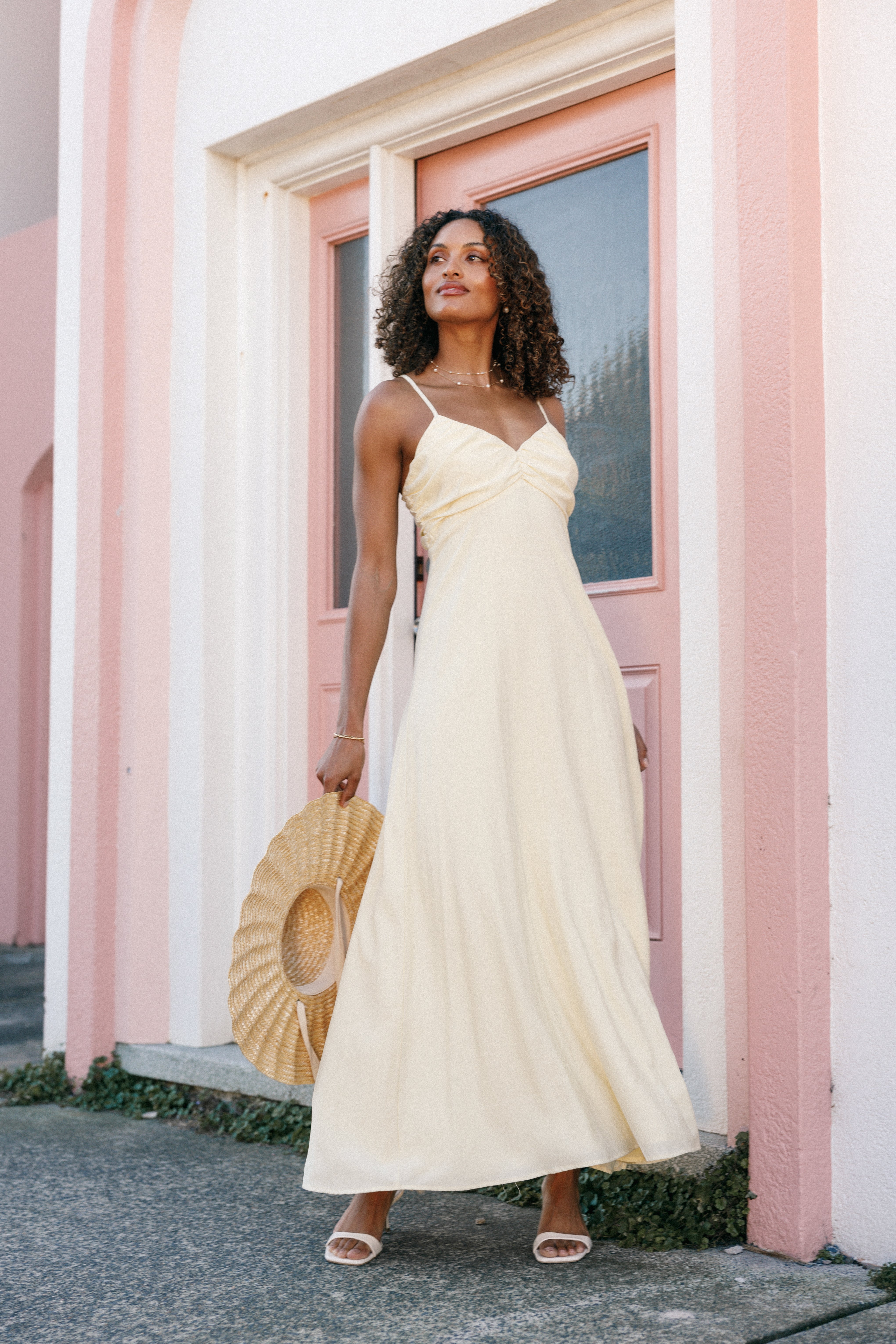 Maddie Maxi Dress - Butter Yellow-Aur Fashion