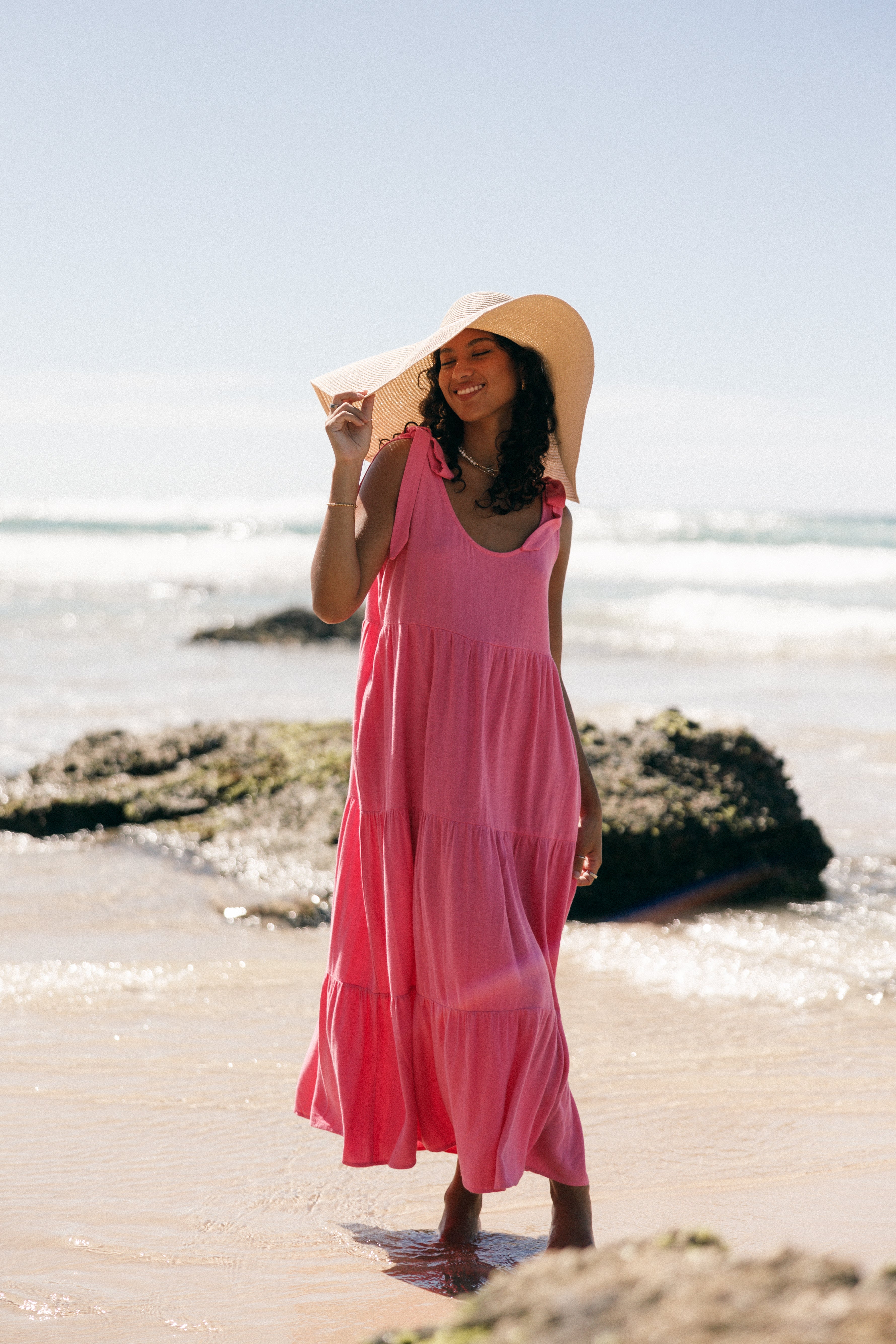 Marcy Midi Dress - Pink-Aur Fashion