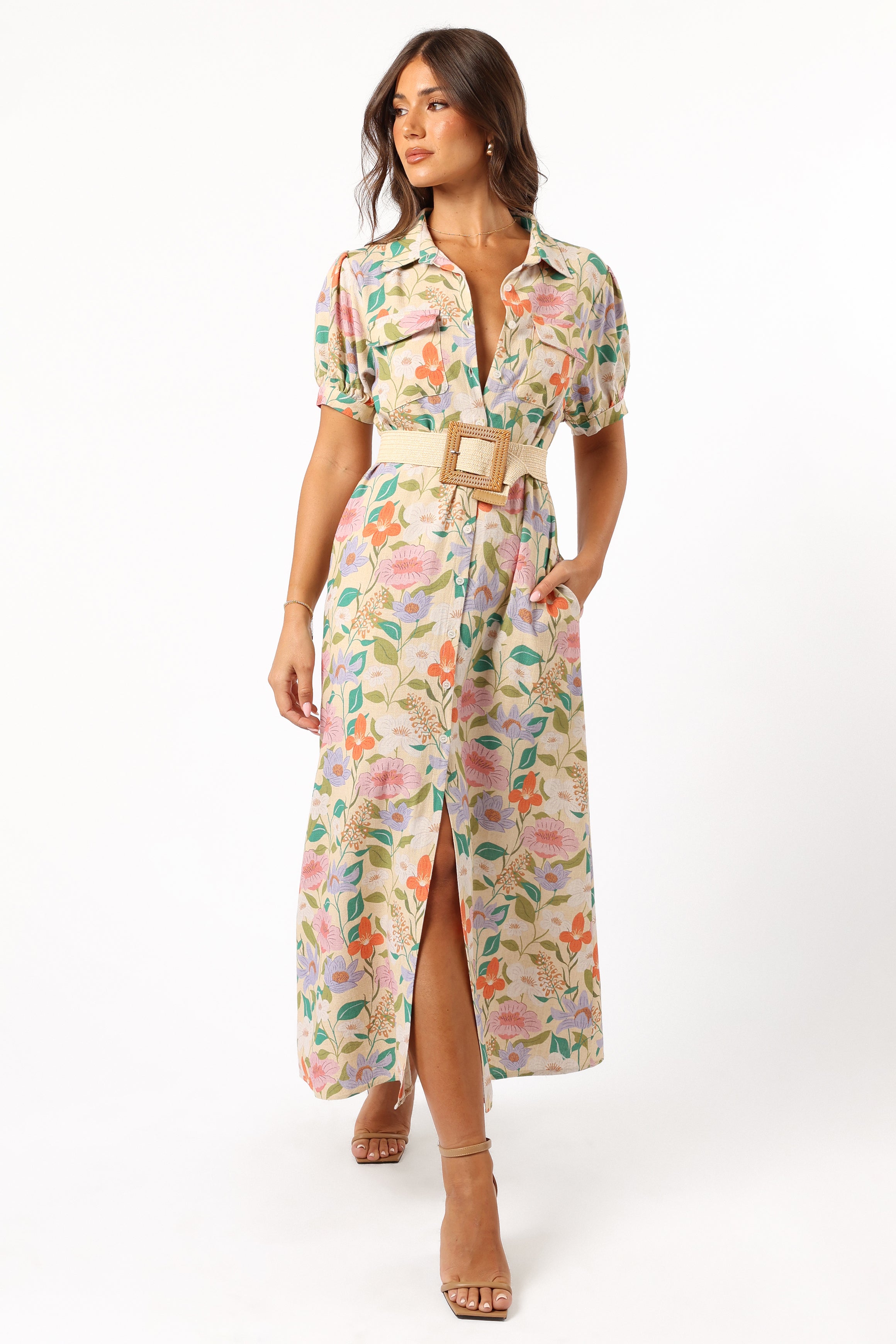Mason Midi Dress - Multi Floral-Aur Fashion