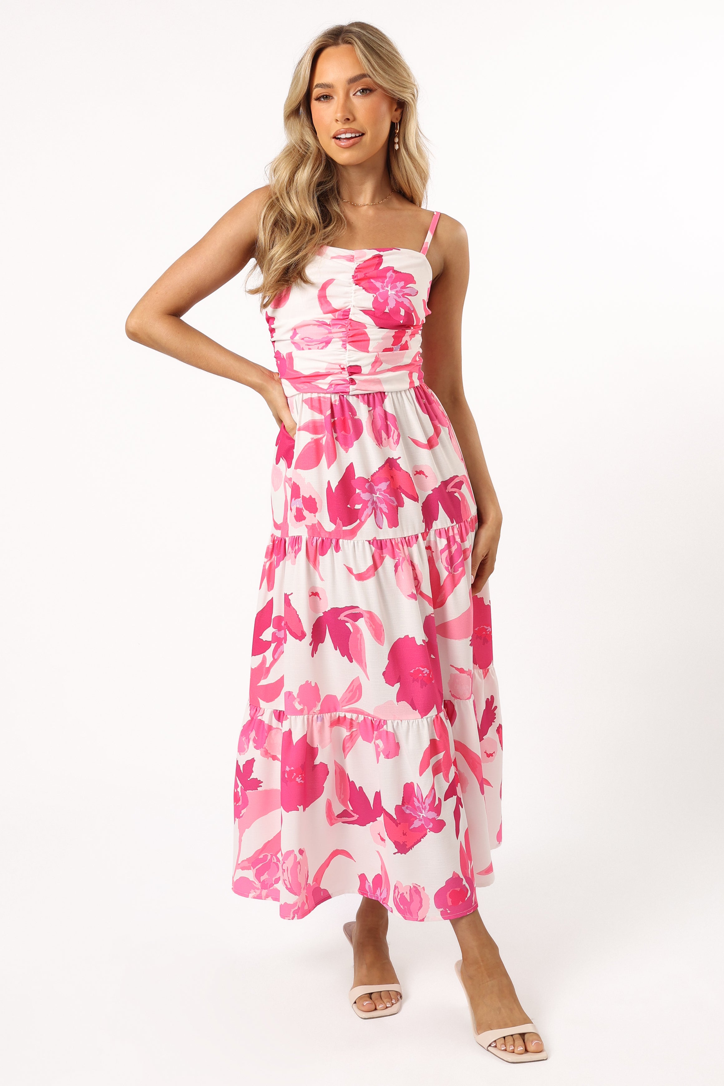 Monika Maxi Dress - Pink Floral-Aur Fashion