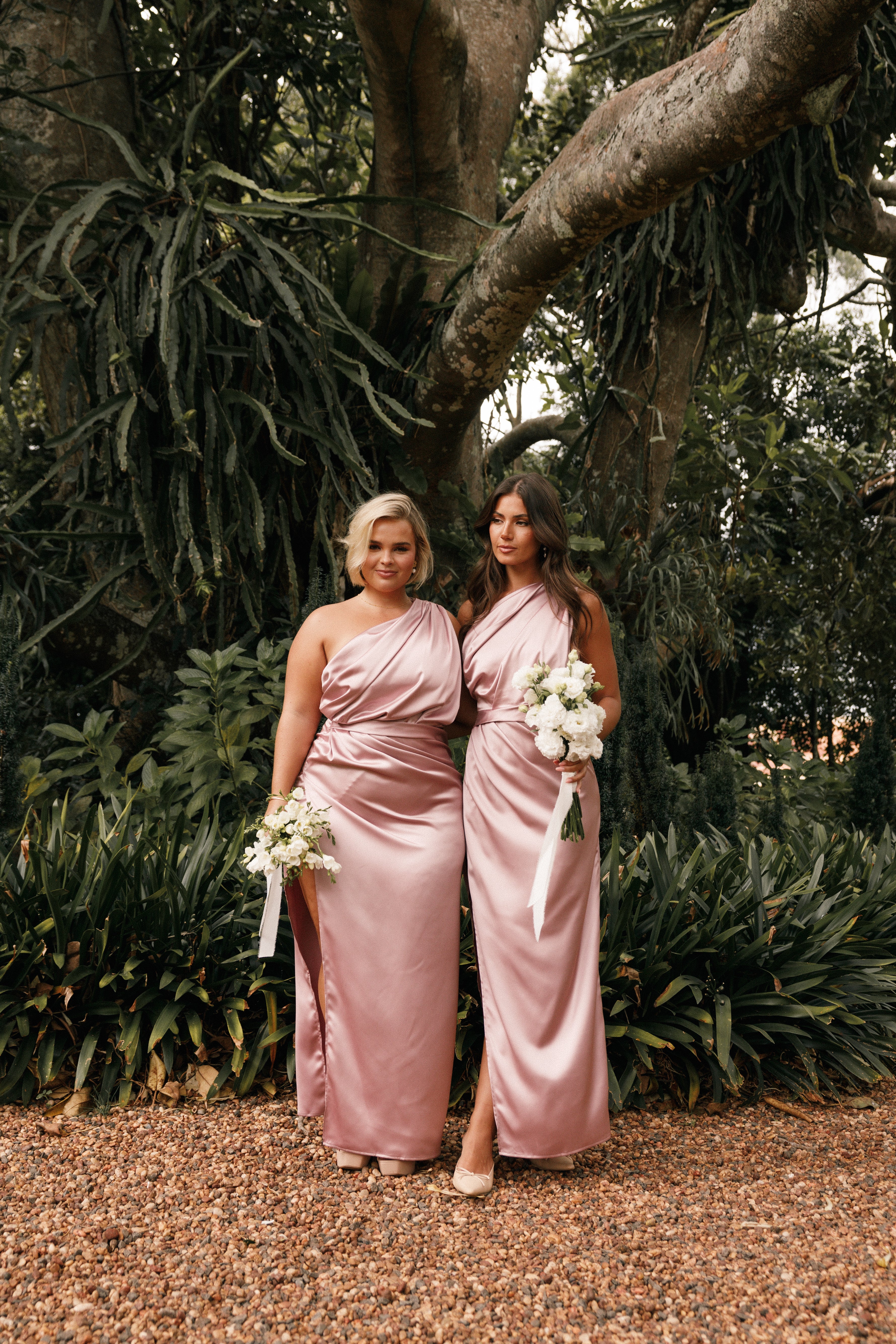 Nadia One Shoulder Maxi Dress - Dusty Rose-Aur Fashion