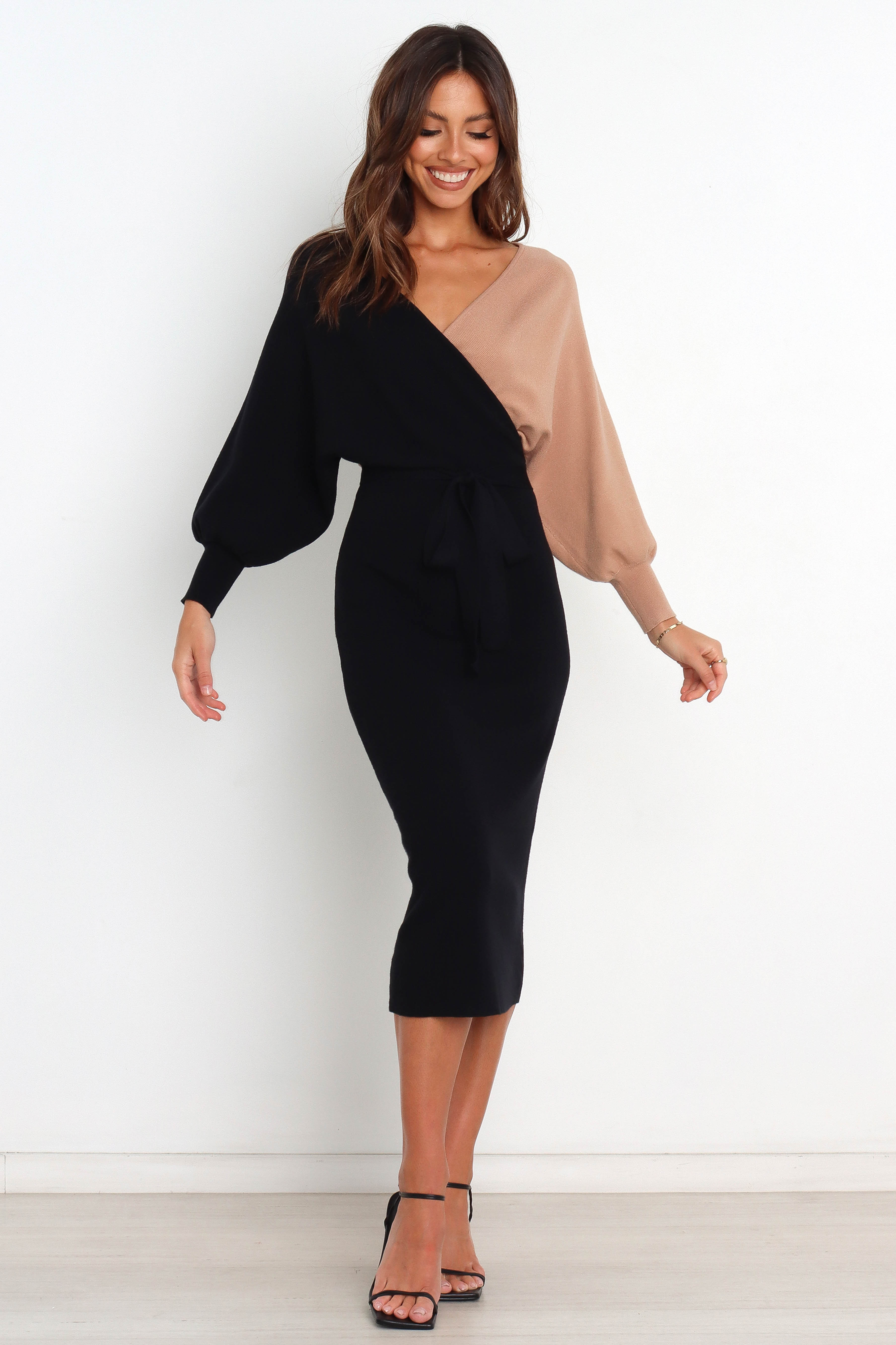 Nate Dress - Black/Beige-Aur Fashion