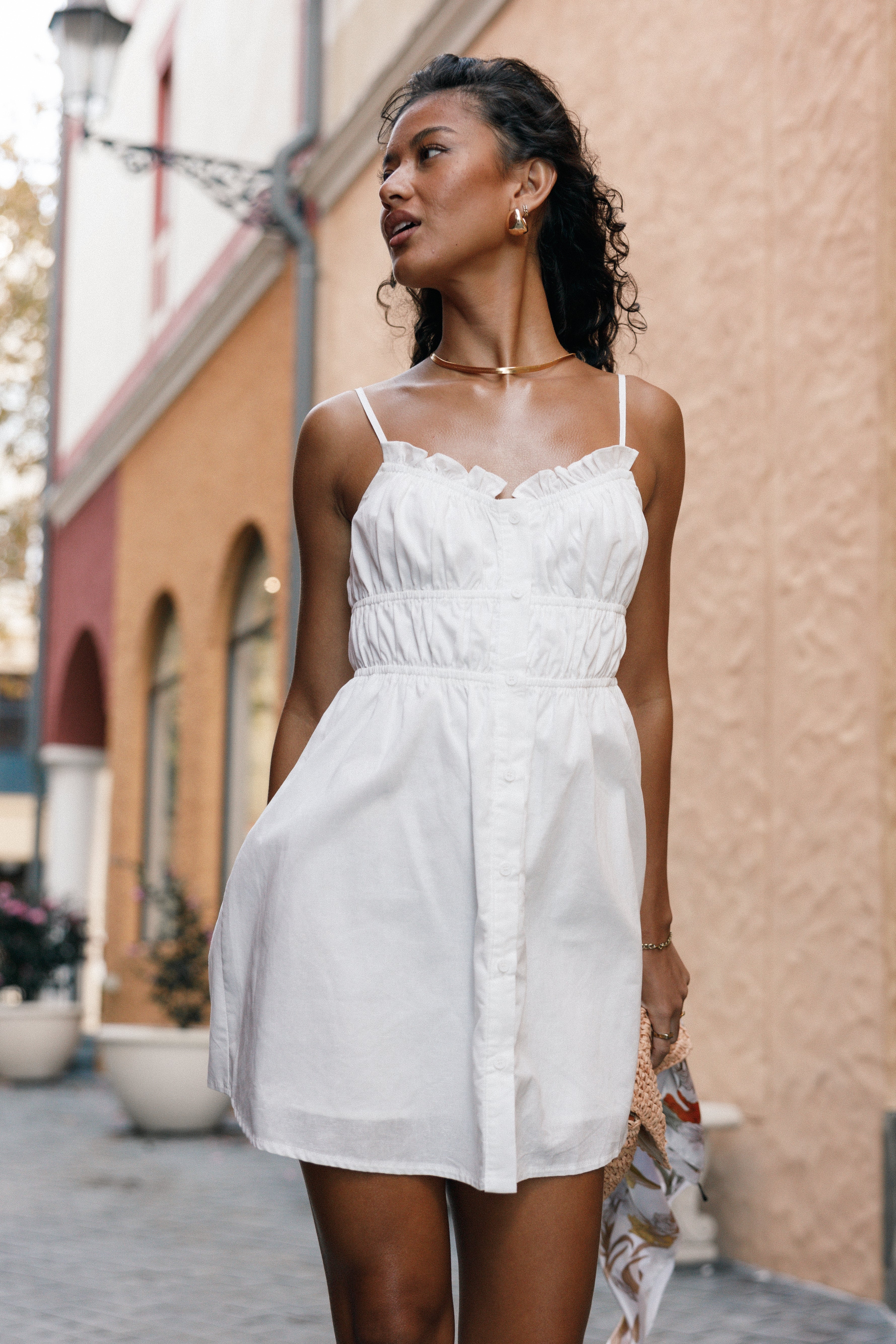 Olivia Mini Dress - White-Aur Fashion