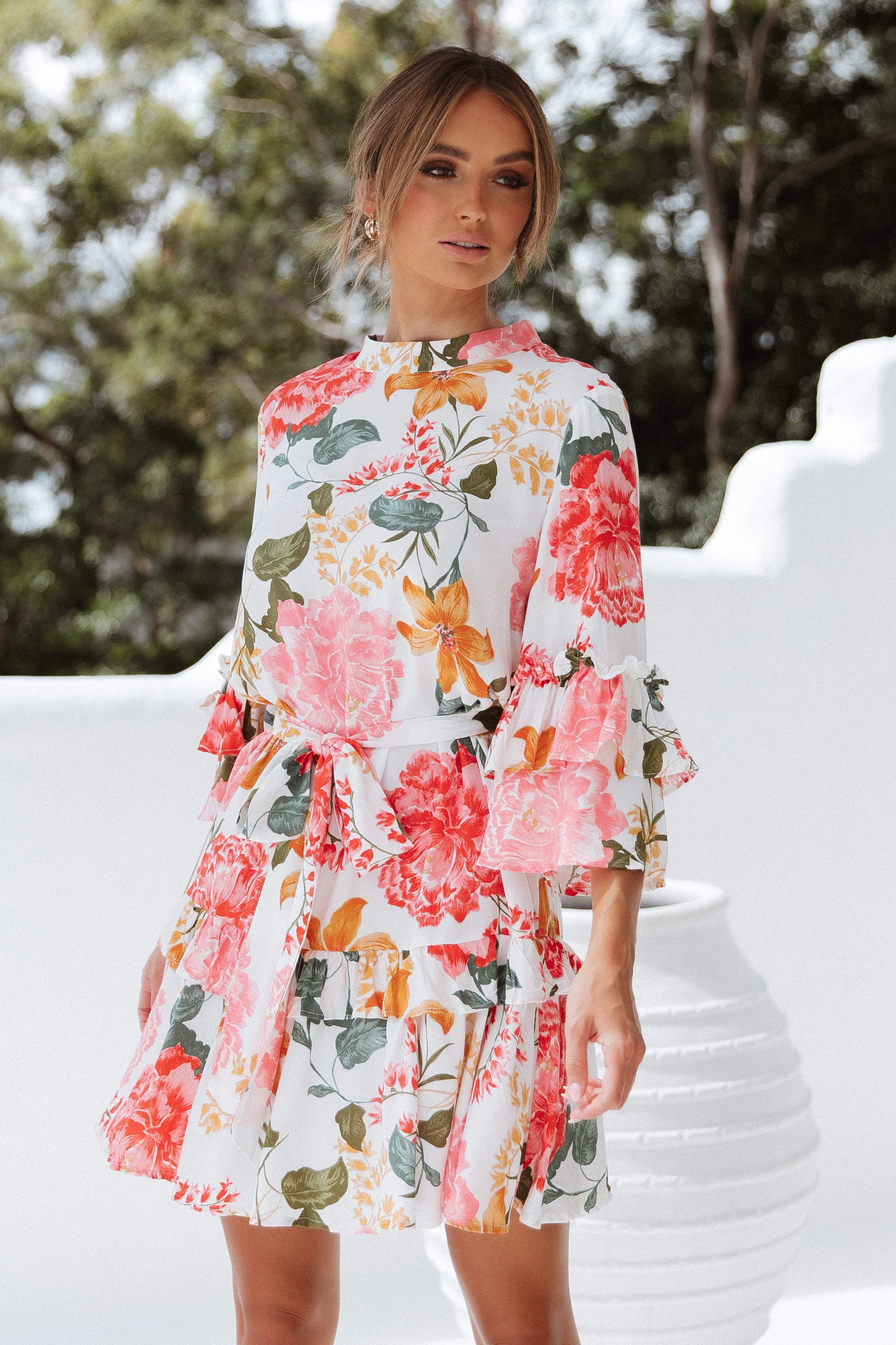 Peta Dress - White-Aur Fashion