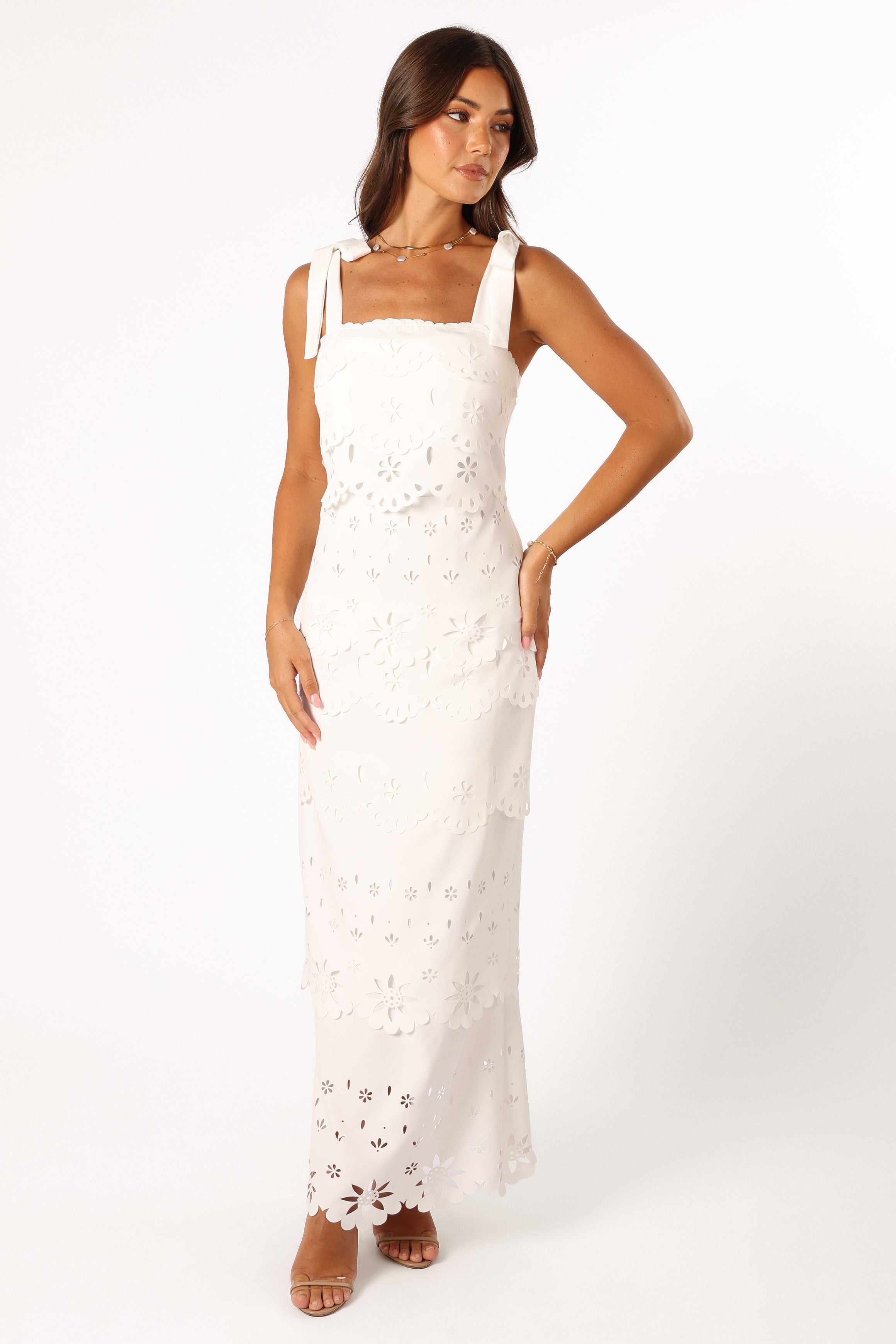 Pippa Maxi Dress - Off White-Aur Fashion