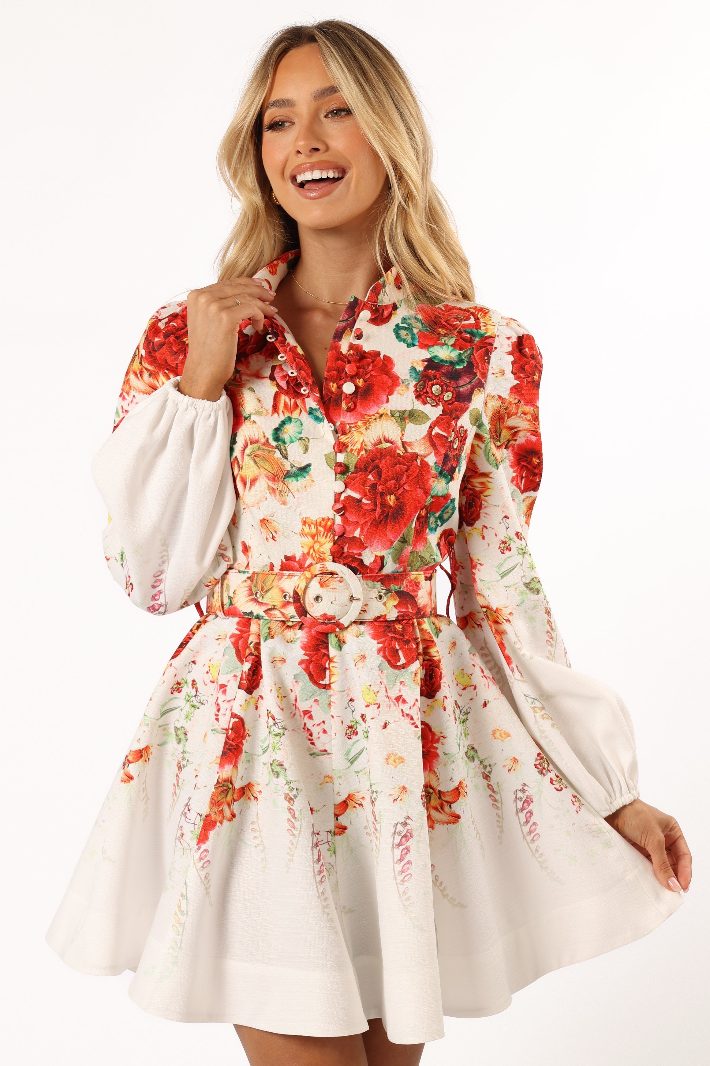 Pipps Long Sleeve Mini Dress - Multi-Aur Fashion