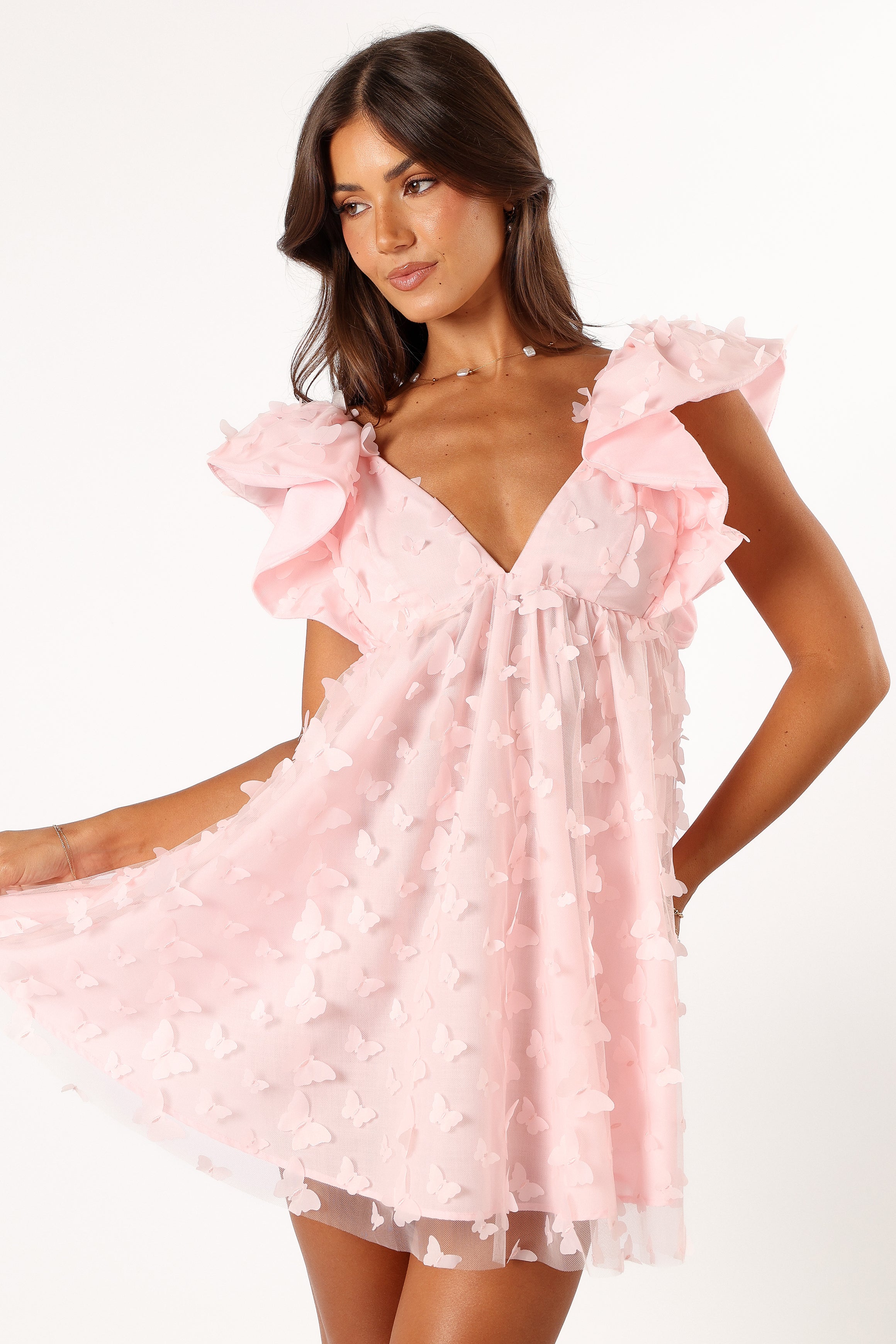 Raelyn Mini Dress - Pink-Aur Fashion