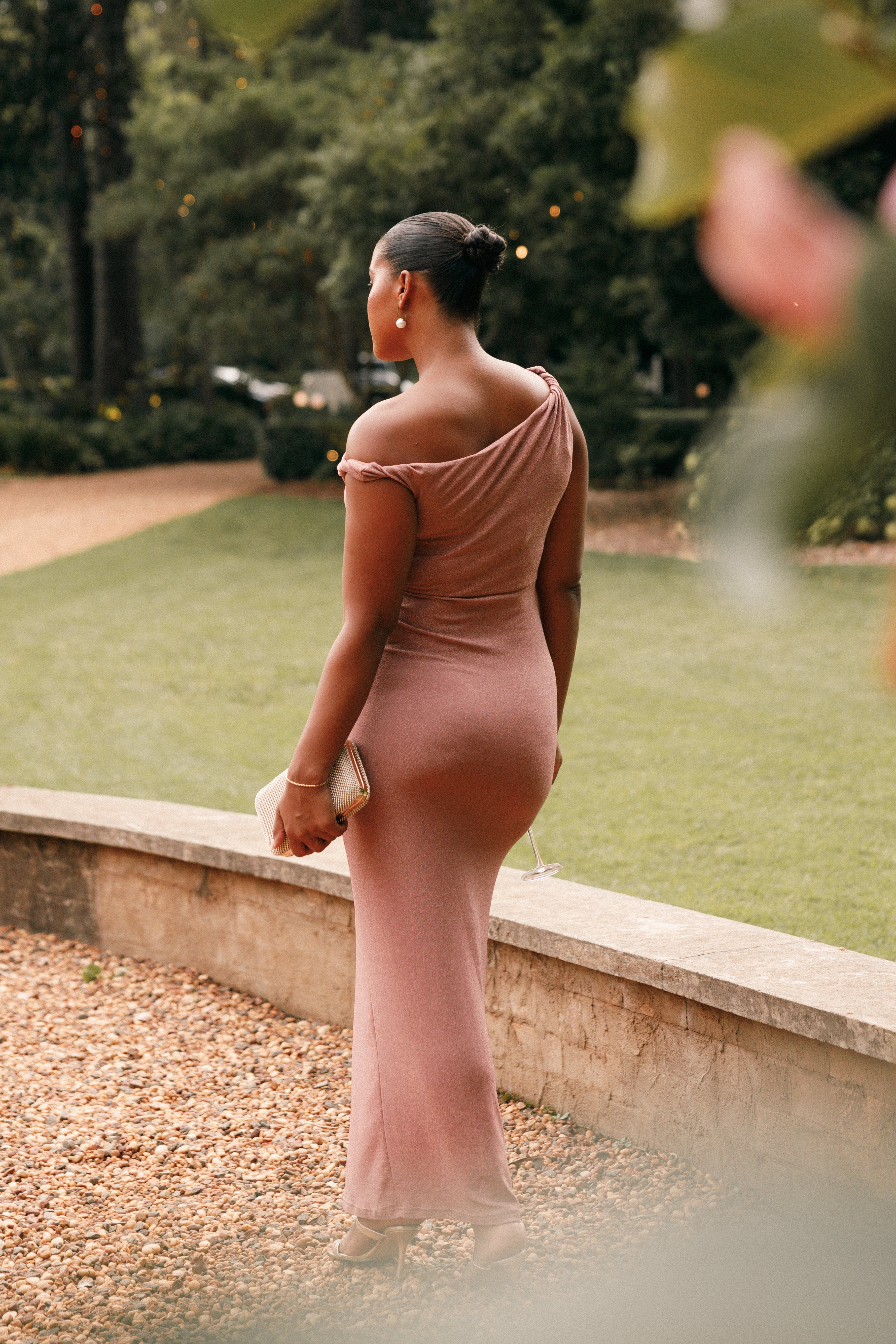Sebastian Off Shoulder Maxi Dress - Dusty Rose-Aur Fashion