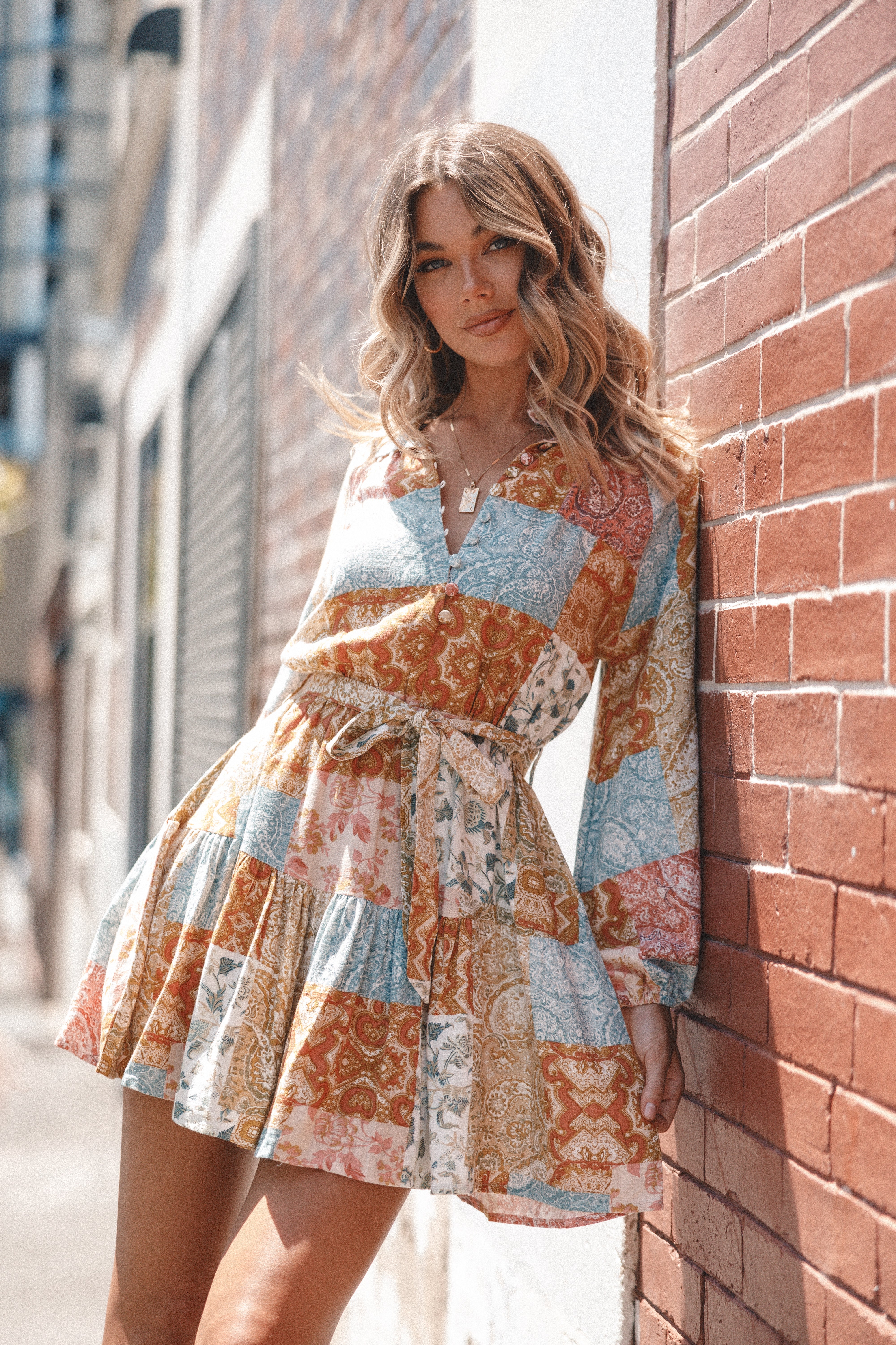 Silante Long Sleeve Mini Dress - Maxine-Aur Fashion