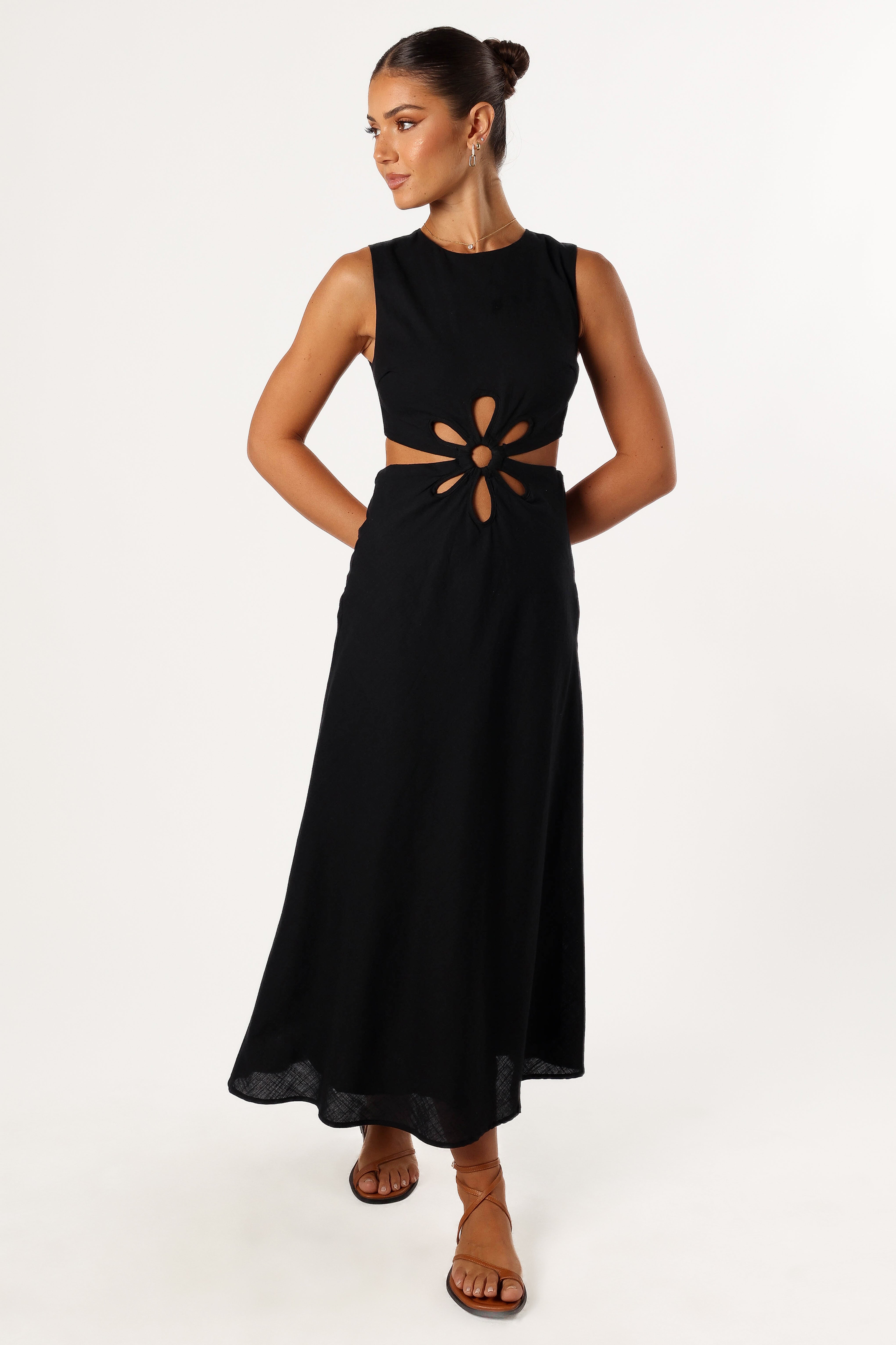 Sola Midi Dress - Black-Aur Fashion