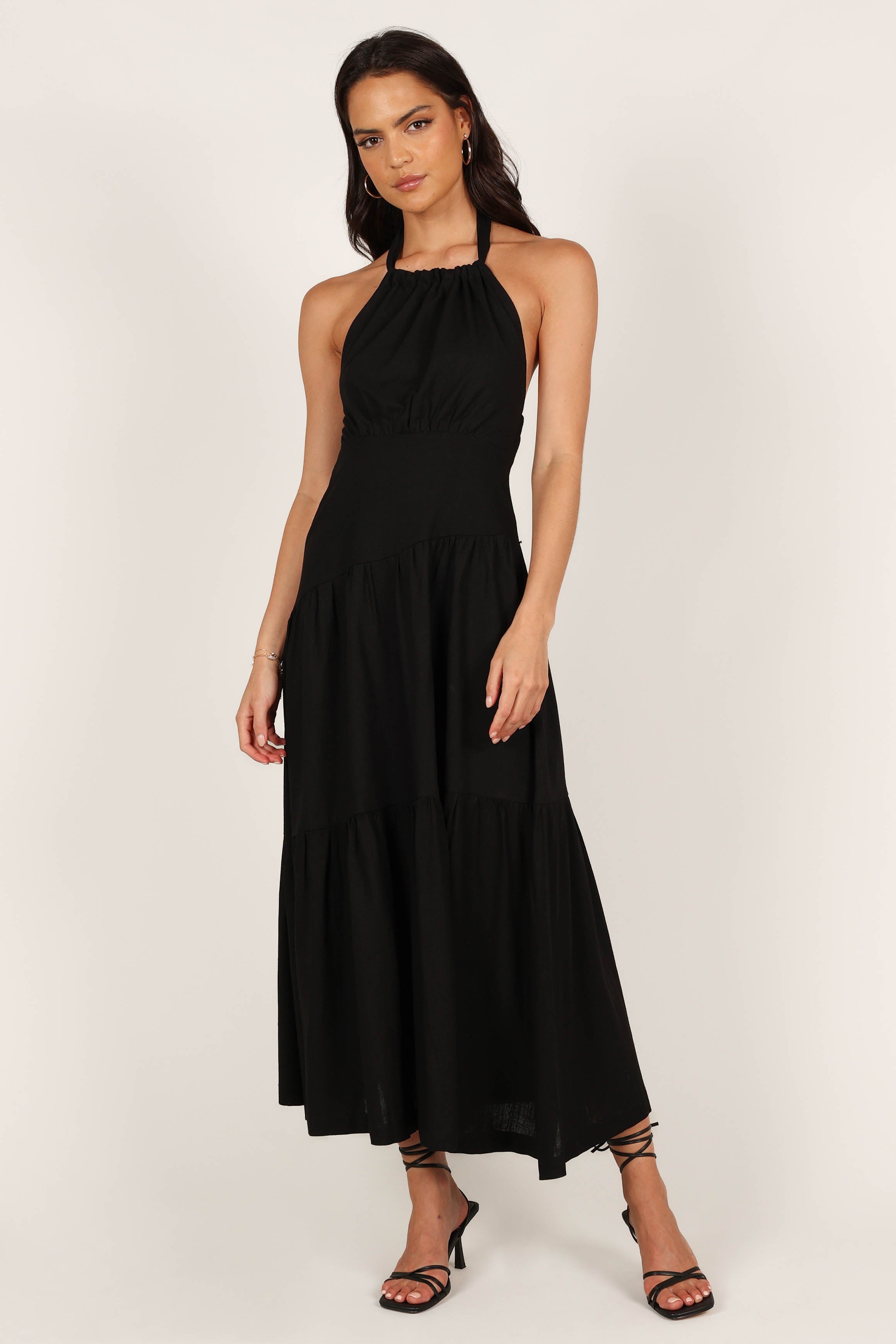 Stefani Midi Dress - Black-Aur Fashion