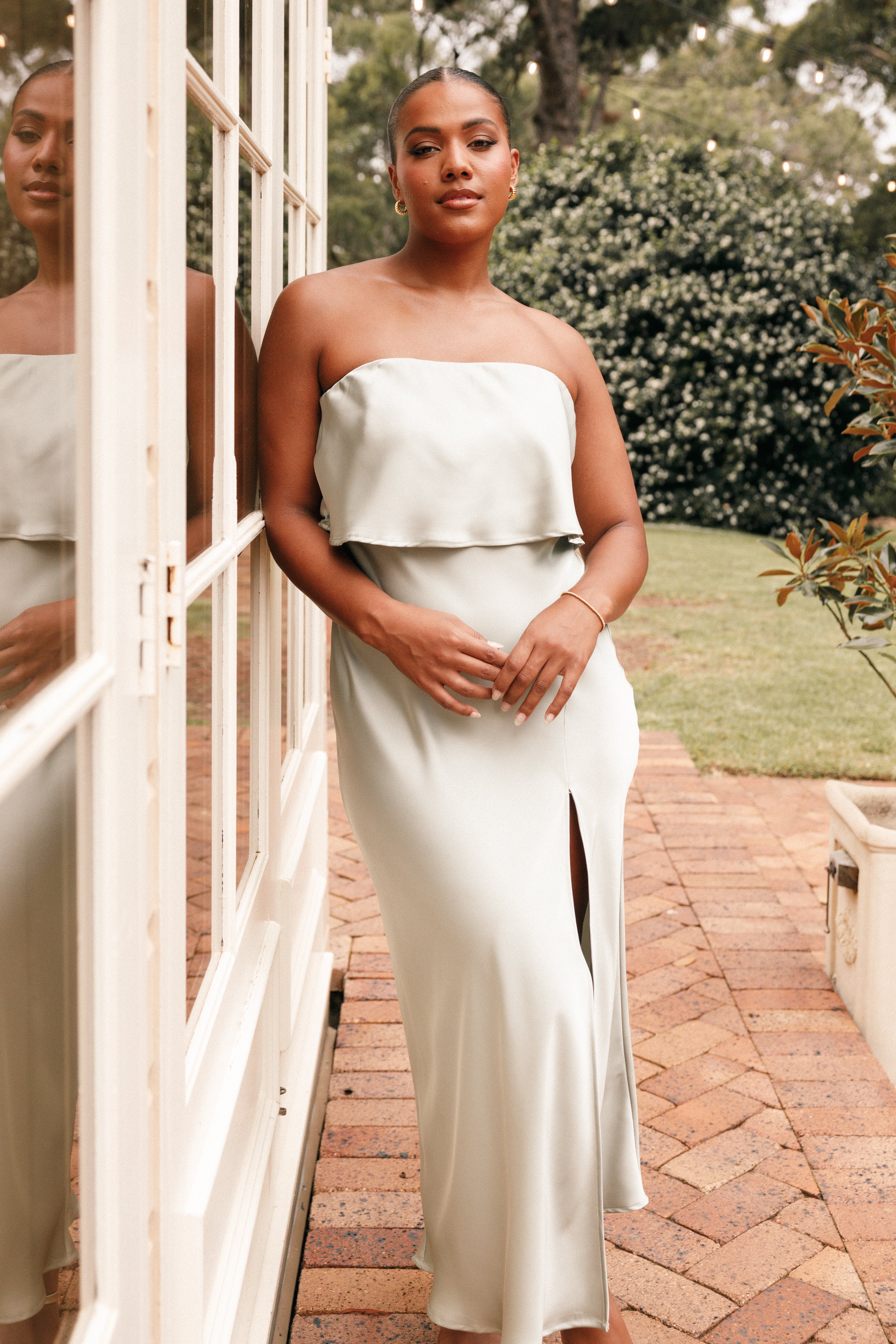 Vienna Strapless Midi Dress - Sage-Aur Fashion