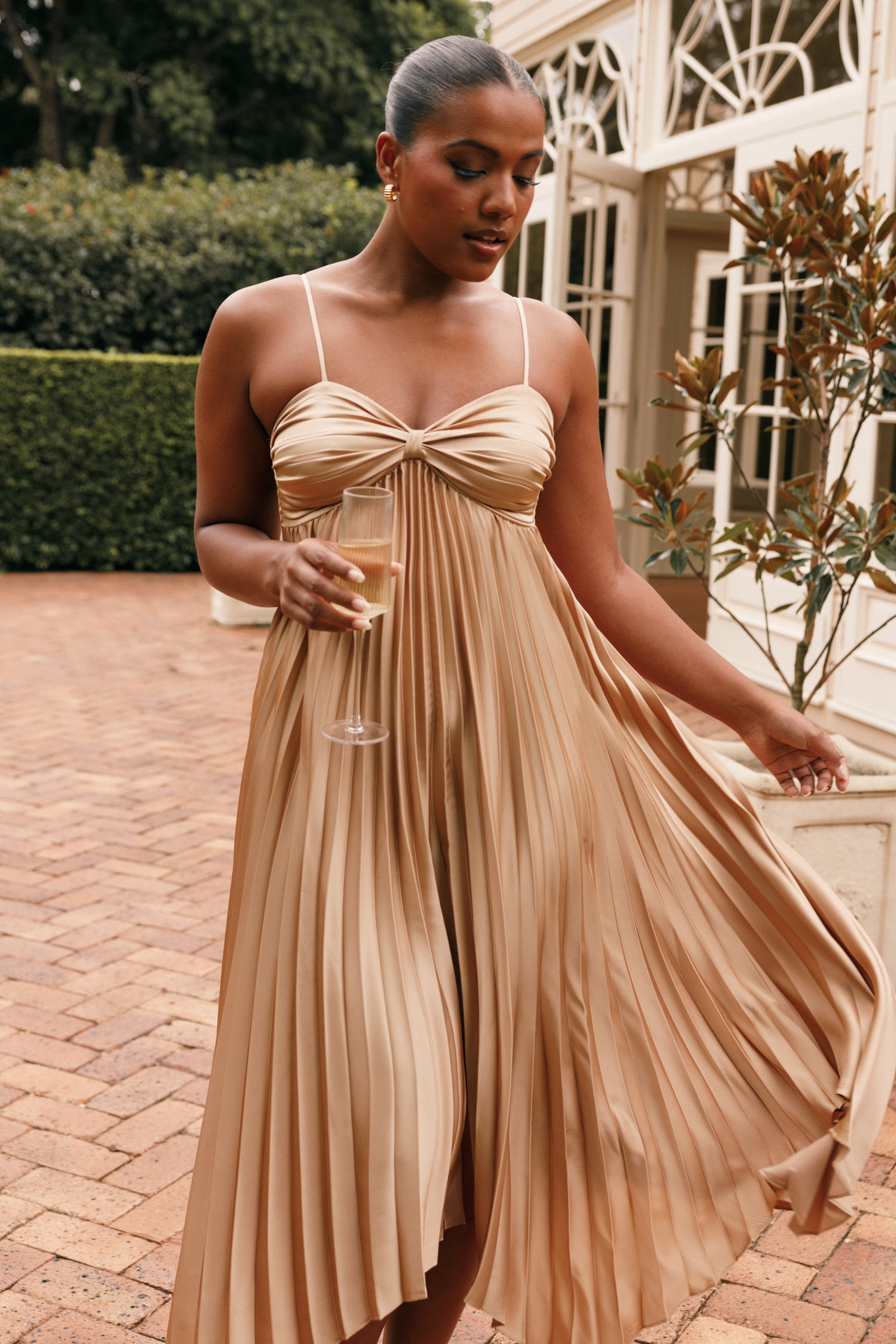 Vikki Dress - Gold-Aur Fashion