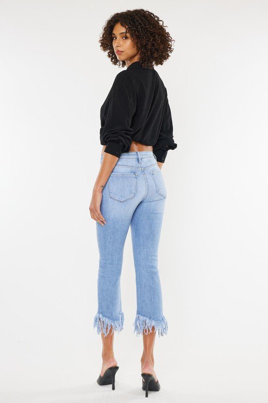 Katie High Rise Crop Bootcut Jeans - Medium-Aur Fashion