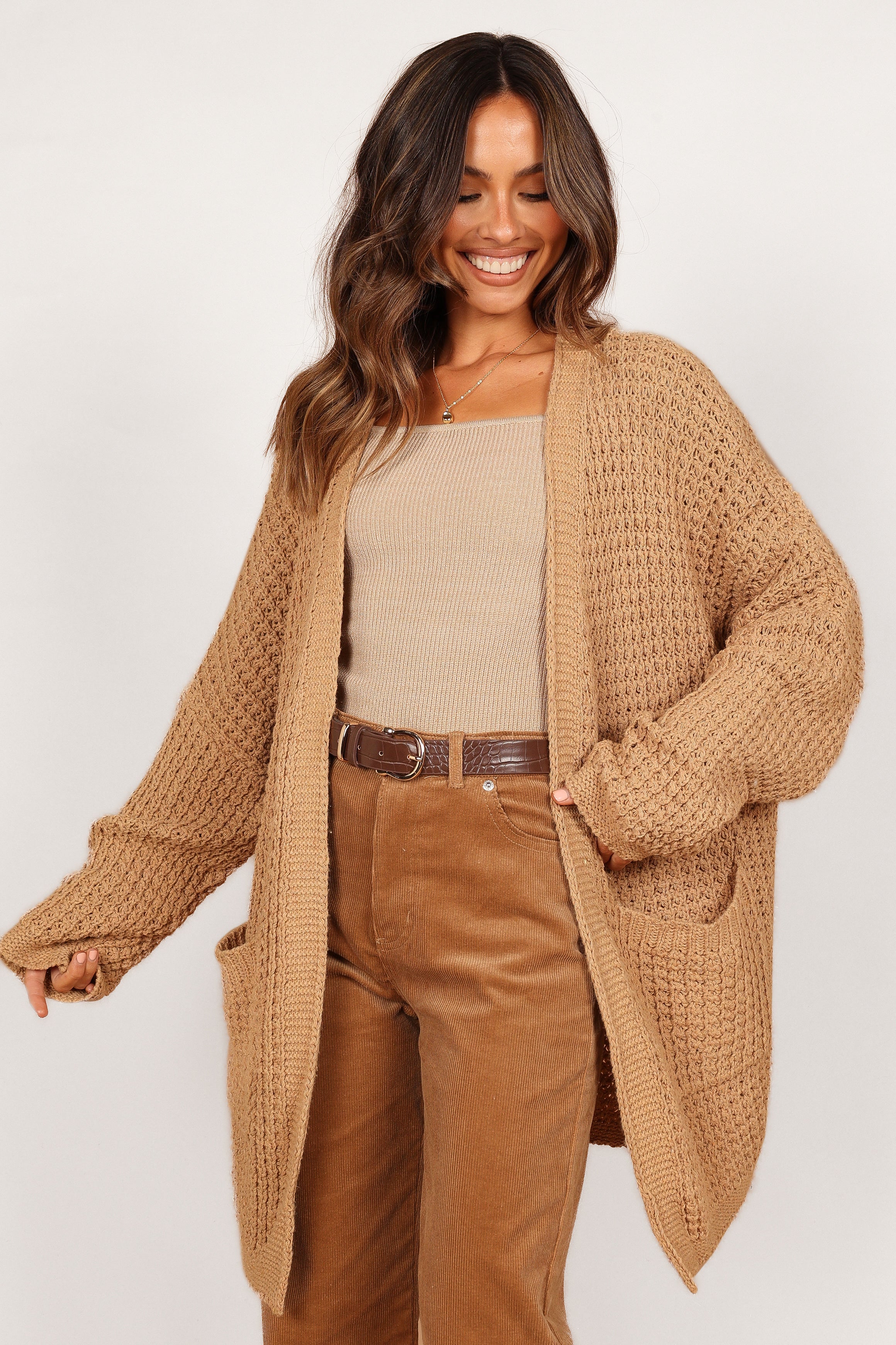 Leyonie Cardigan - Tan-Aur Fashion