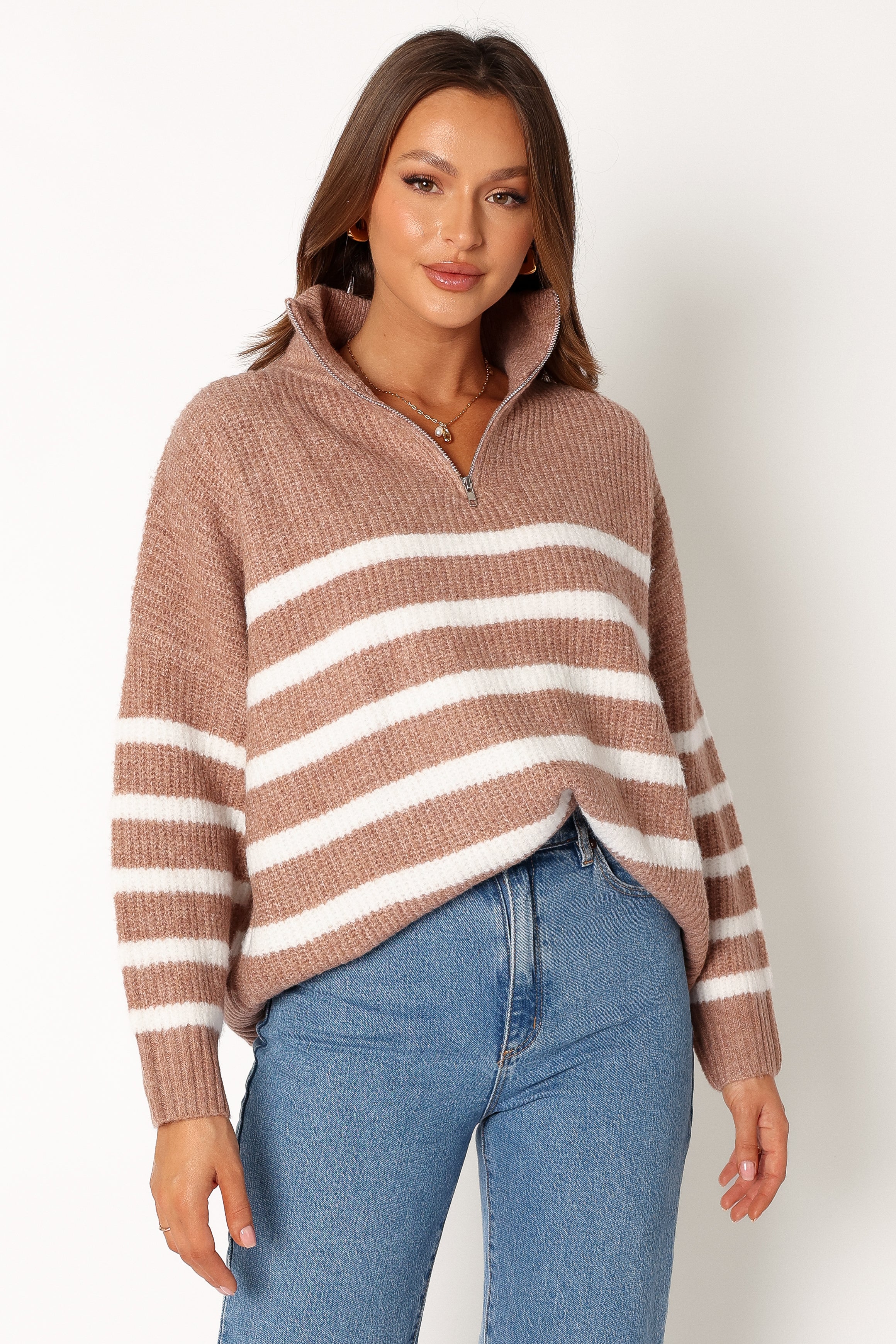 Miranda Knit Sweater - Taupe-Aur Fashion