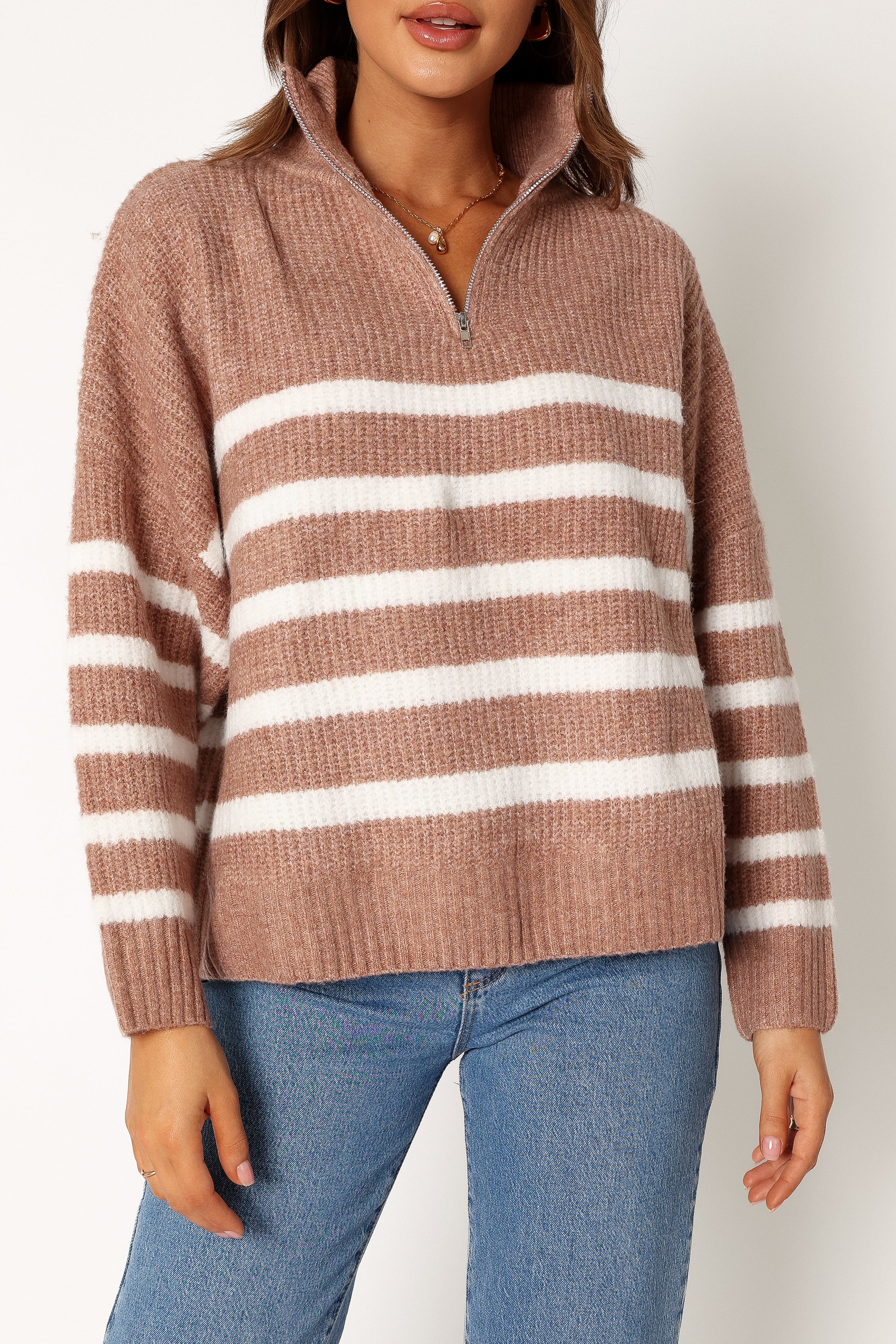Miranda Knit Sweater - Taupe-Aur Fashion