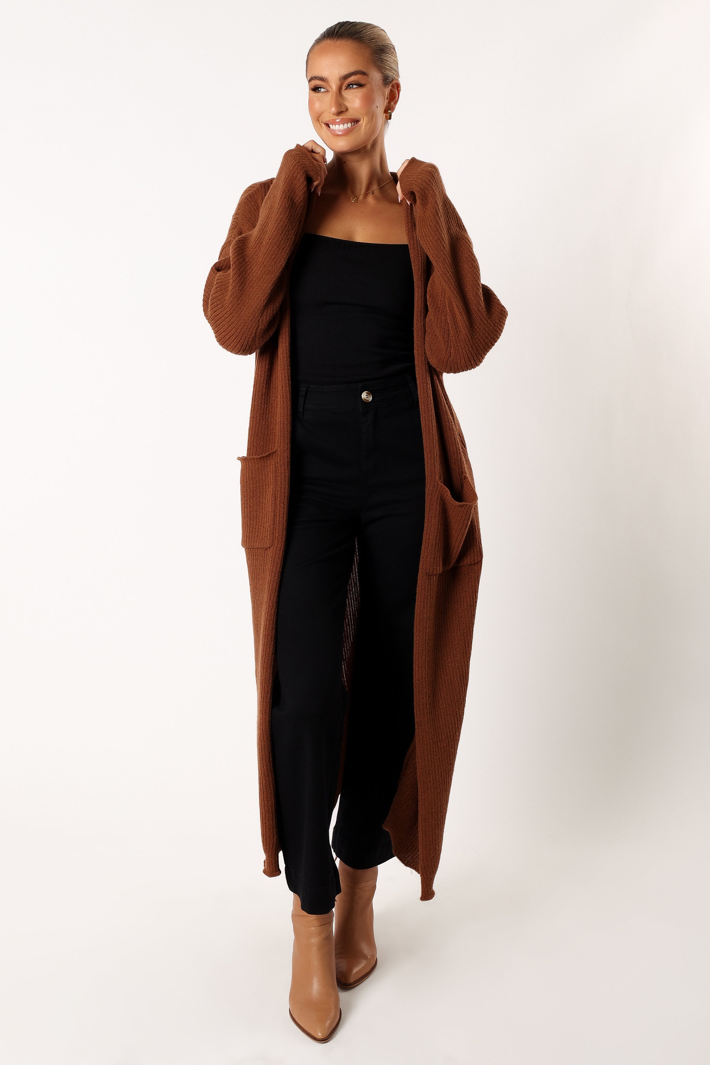 Valery Long Cardigan - Camel-Aur Fashion