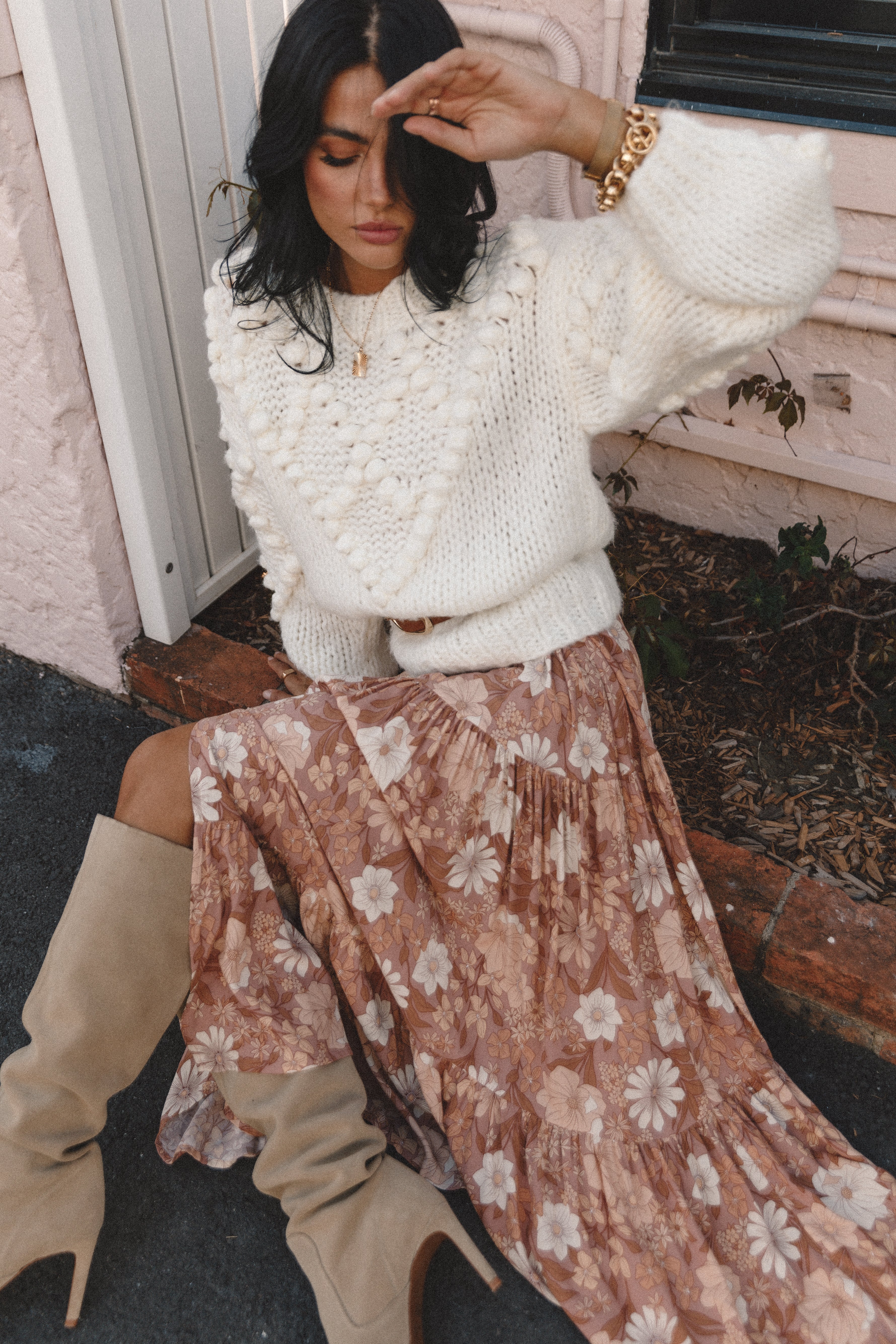 Vida Knit Sweater - White-Aur Fashion