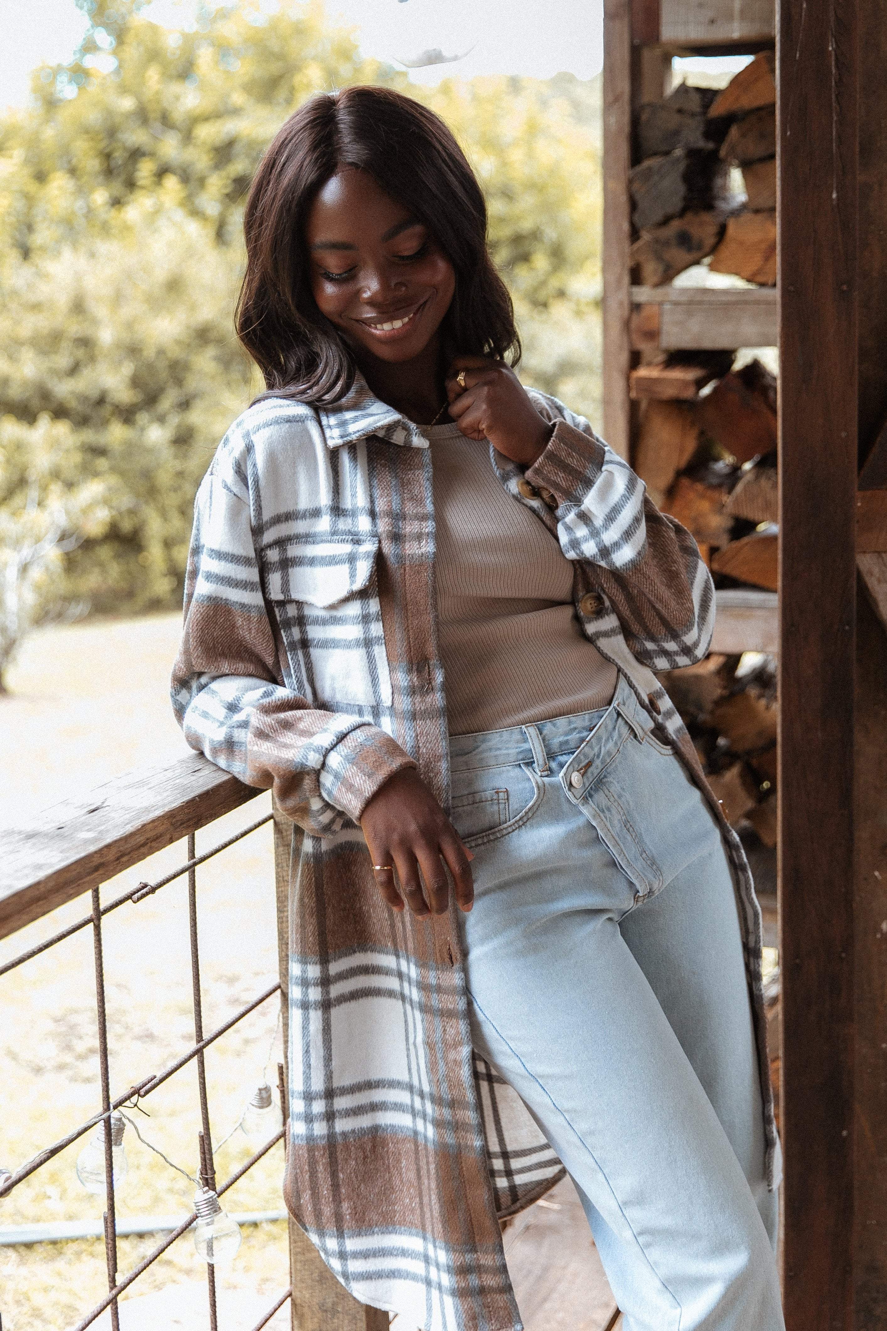 Dion Shacket - Brown Check-Aur Fashion