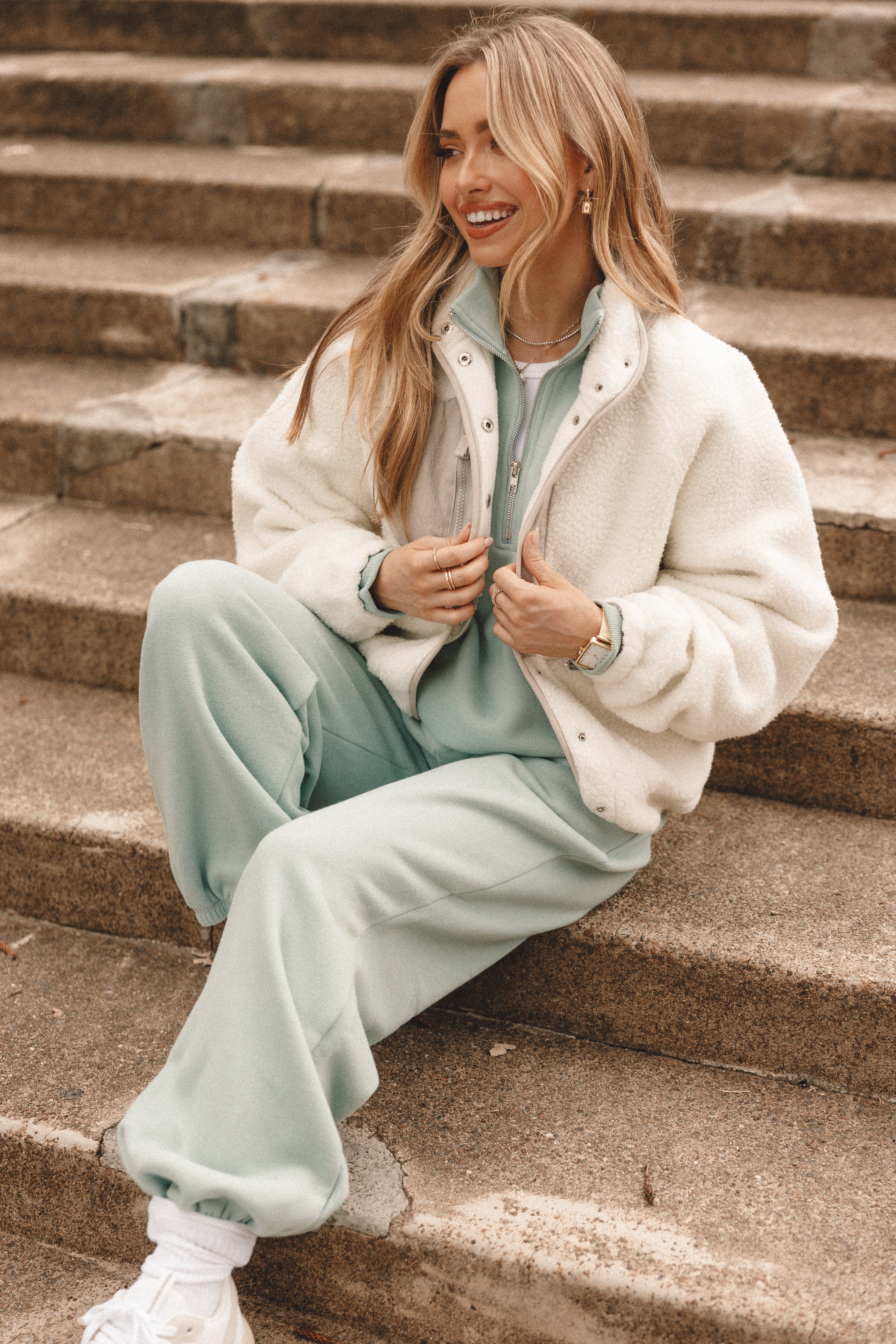 Josephine Zip Front Jacket - Ivory-Aur Fashion