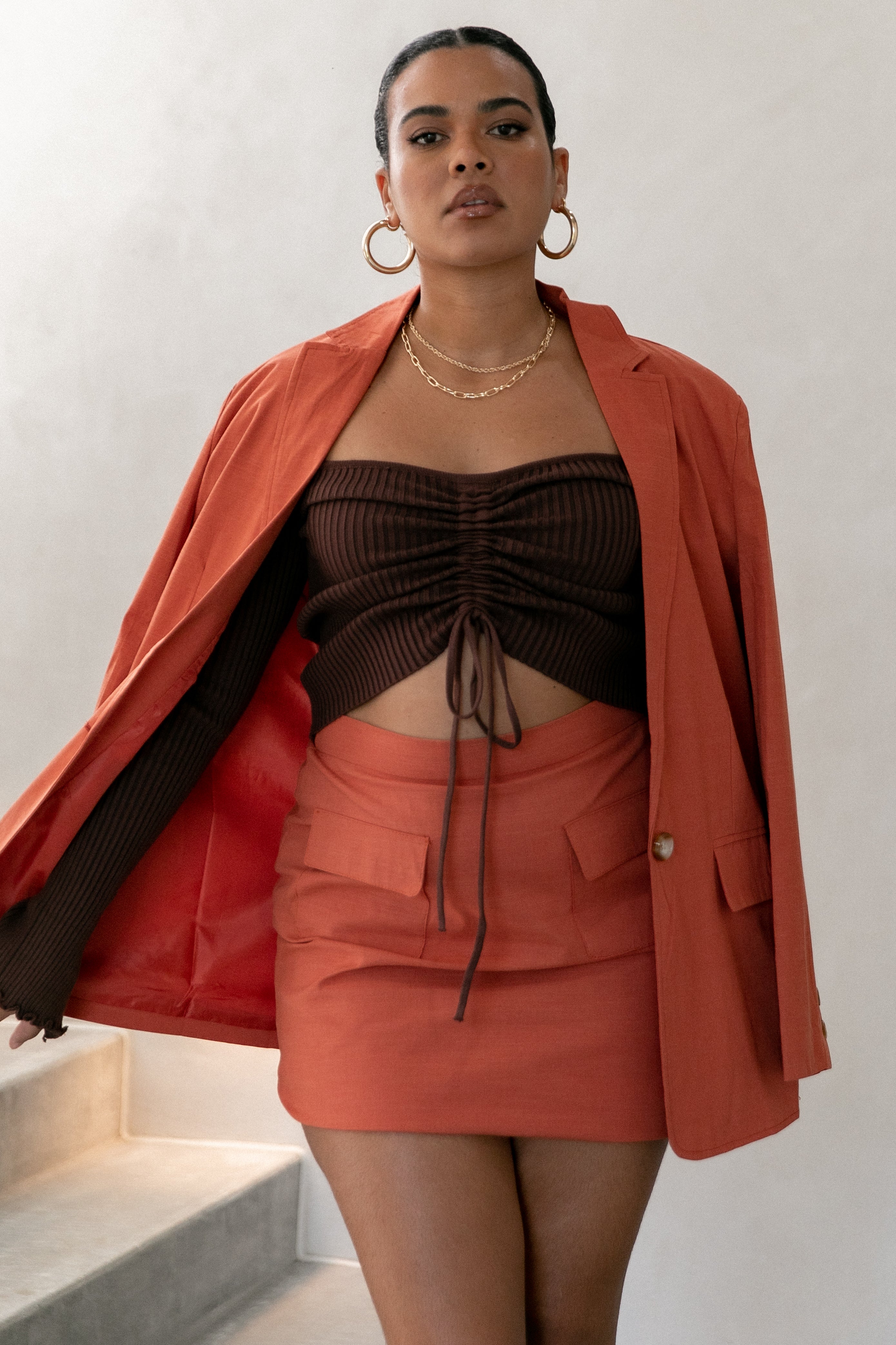 Manhattan Blazer - Rust-Aur Fashion