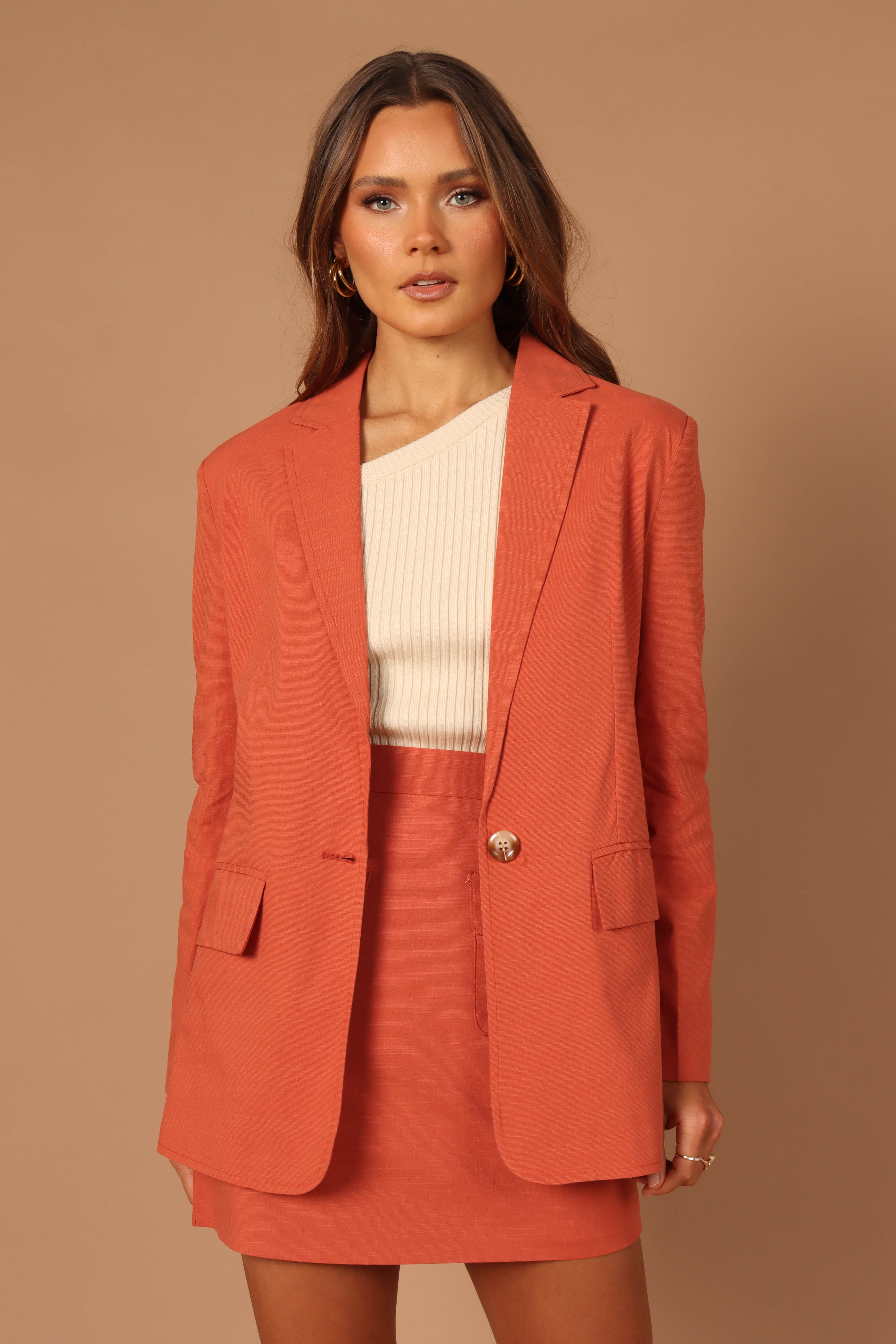 Manhattan Blazer - Rust-Aur Fashion