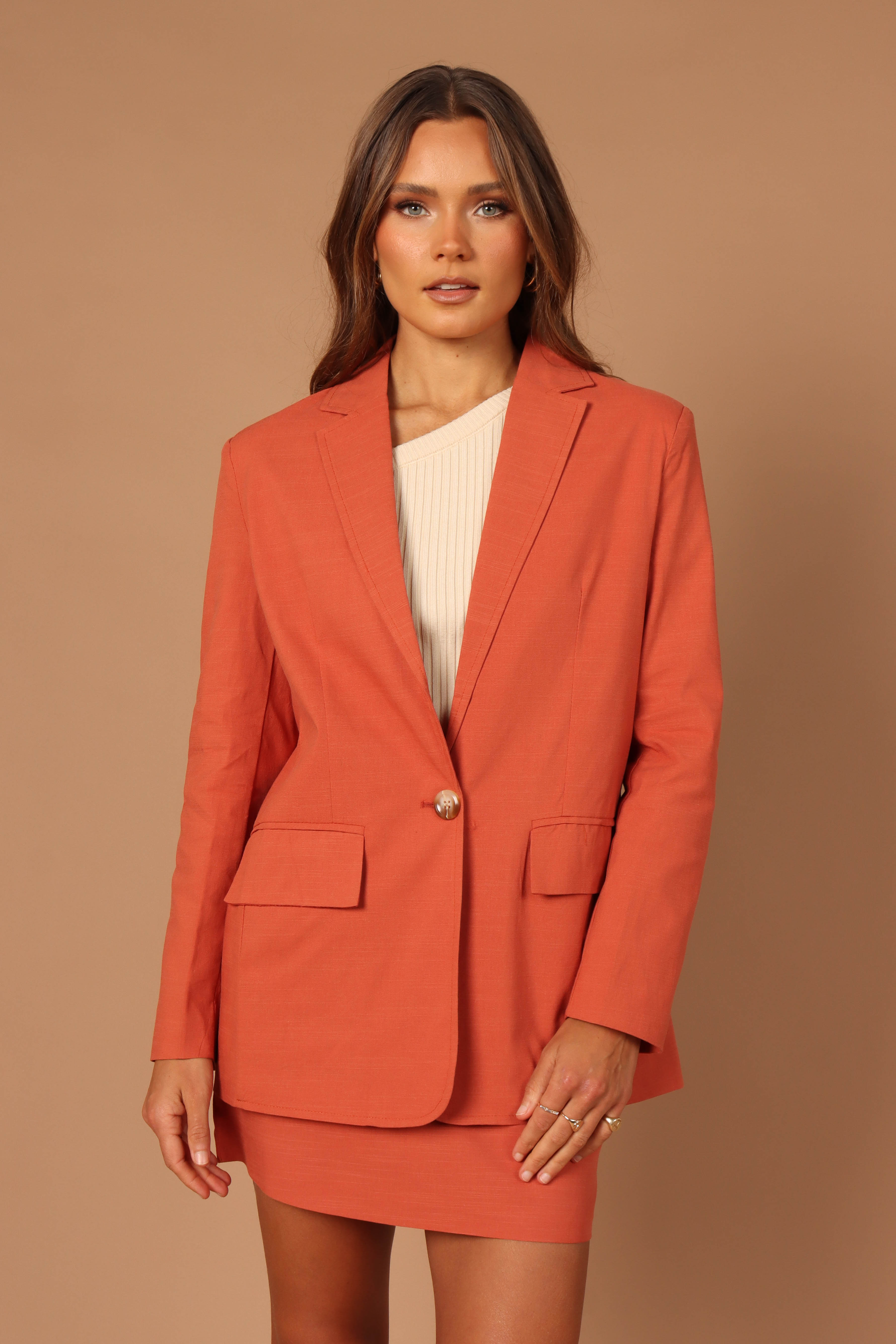 Manhattan Blazer - Rust-Aur Fashion