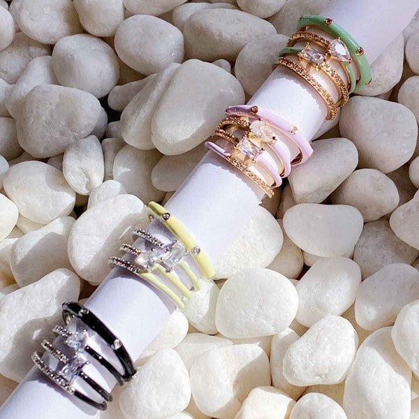 Pastel Glam Ring Set - TEST-Aur Fashion