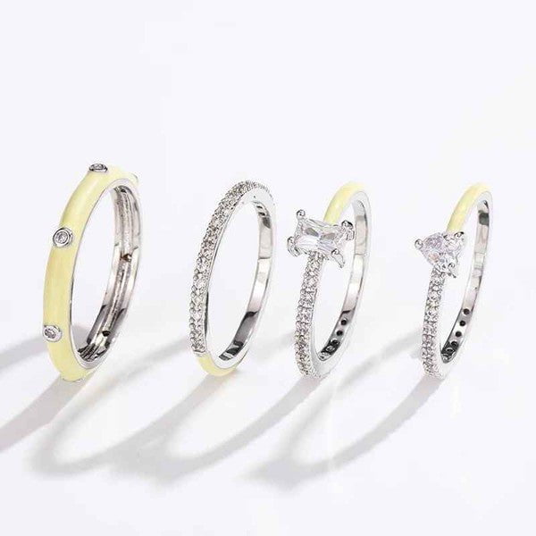 Pastel Glam Ring Set - TEST-Aur Fashion