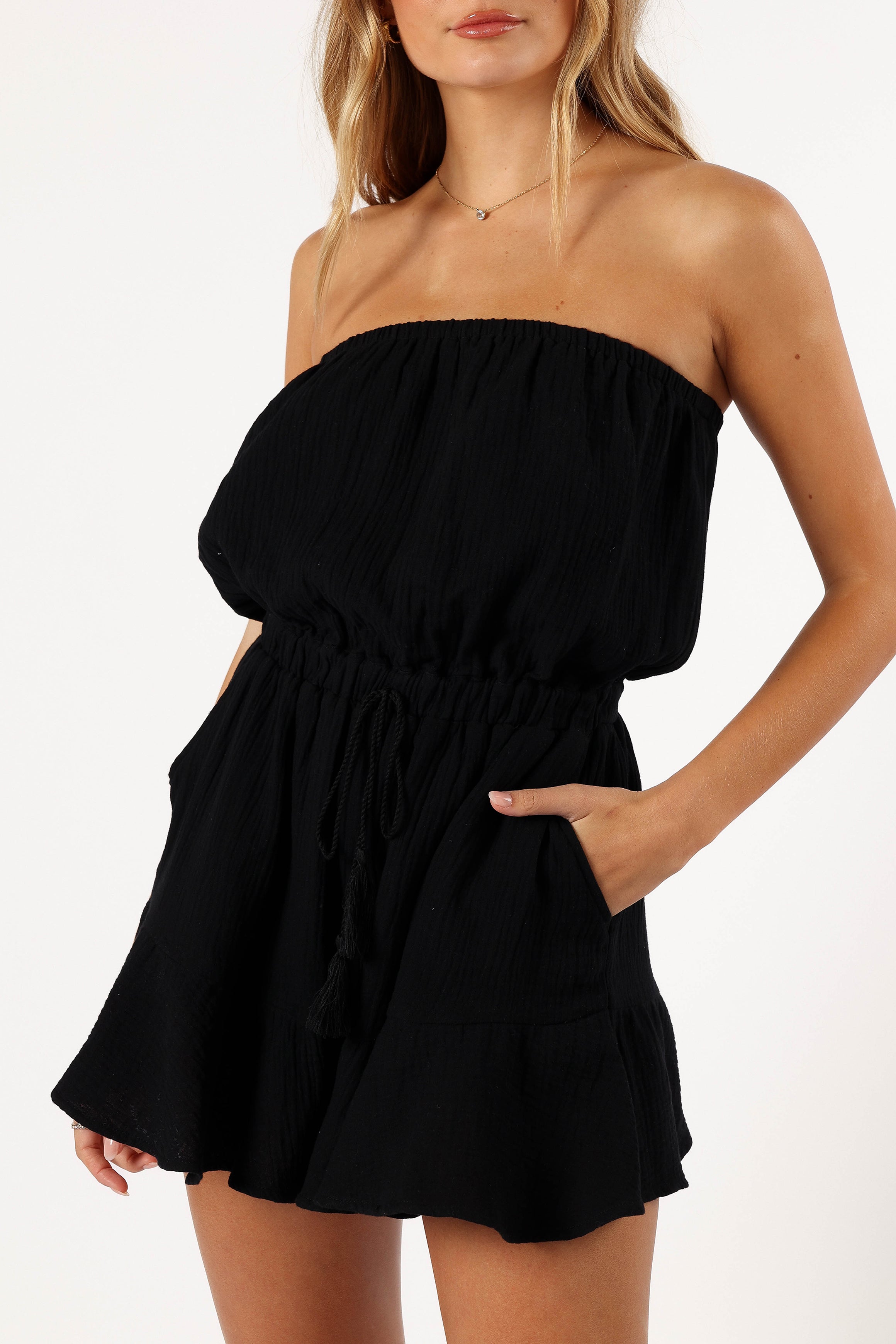 Beachside Romper - Black-Aur Fashion