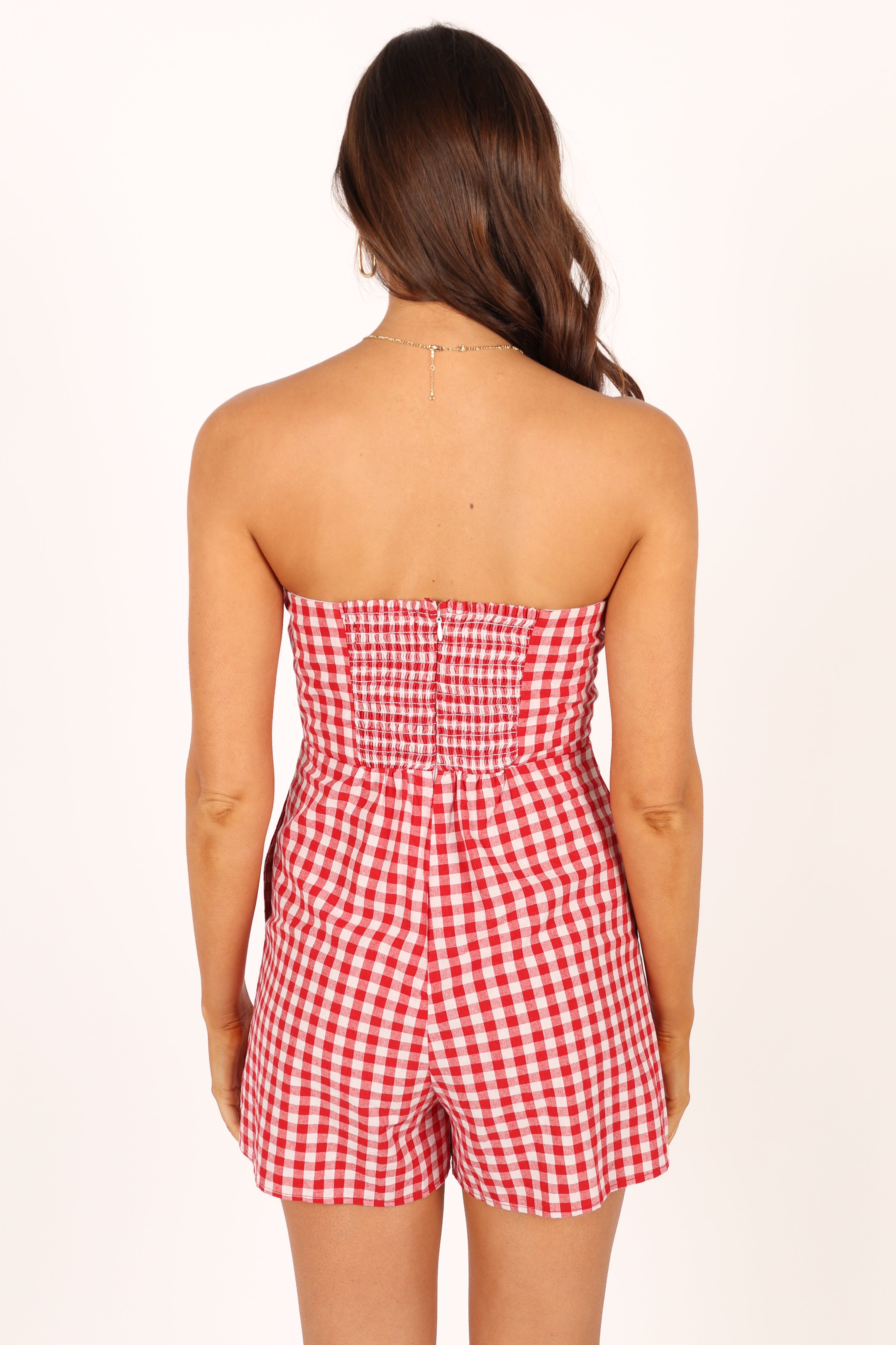 Bambi Bow Romper - Red/White-Aur Fashion