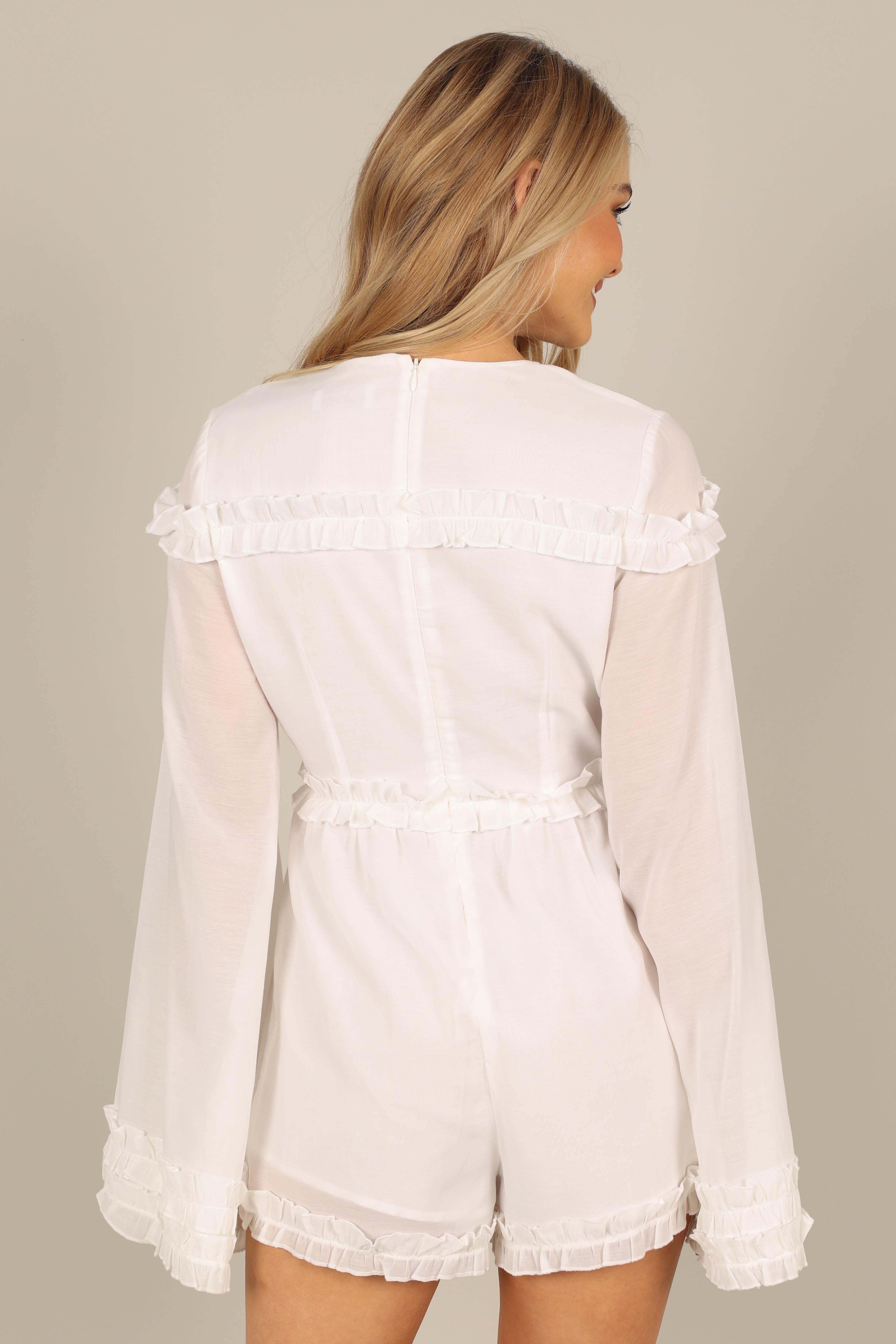 Bettina Romper - White-Aur Fashion